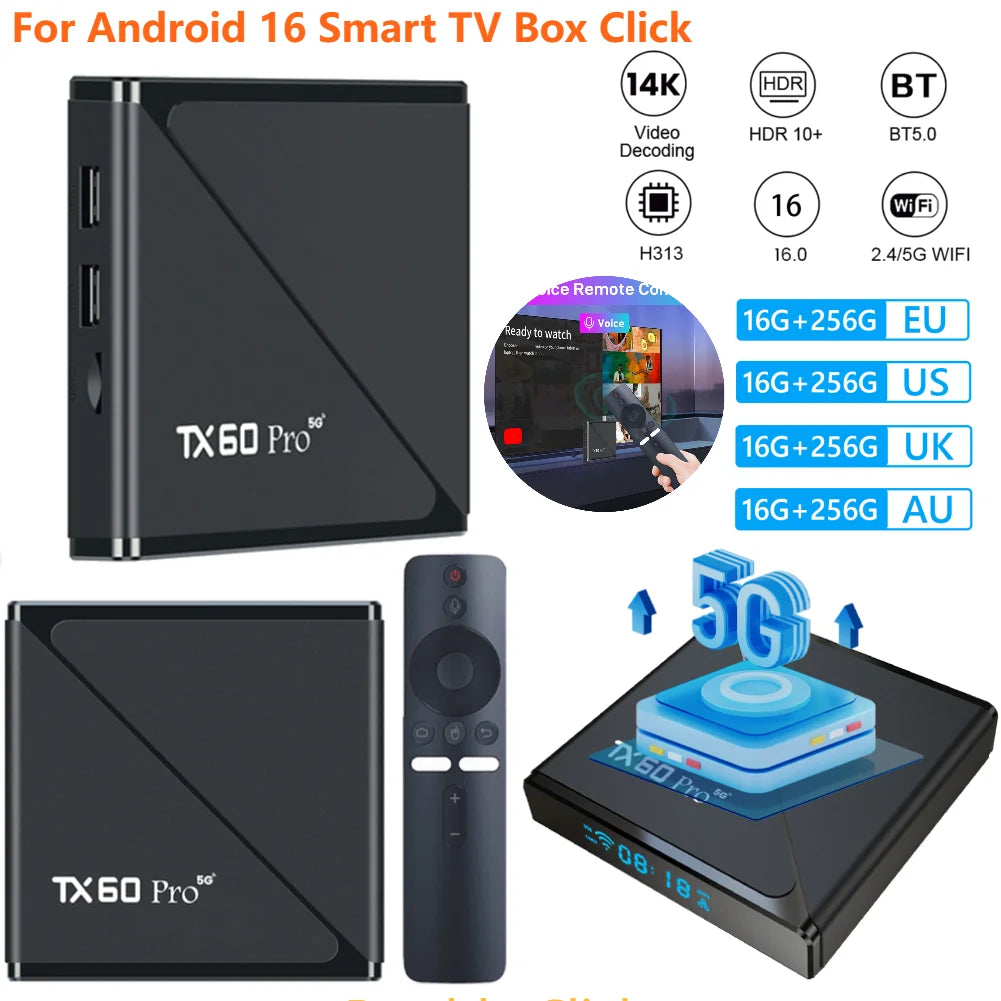 Android 16 Smart TV Box Dual WiFi