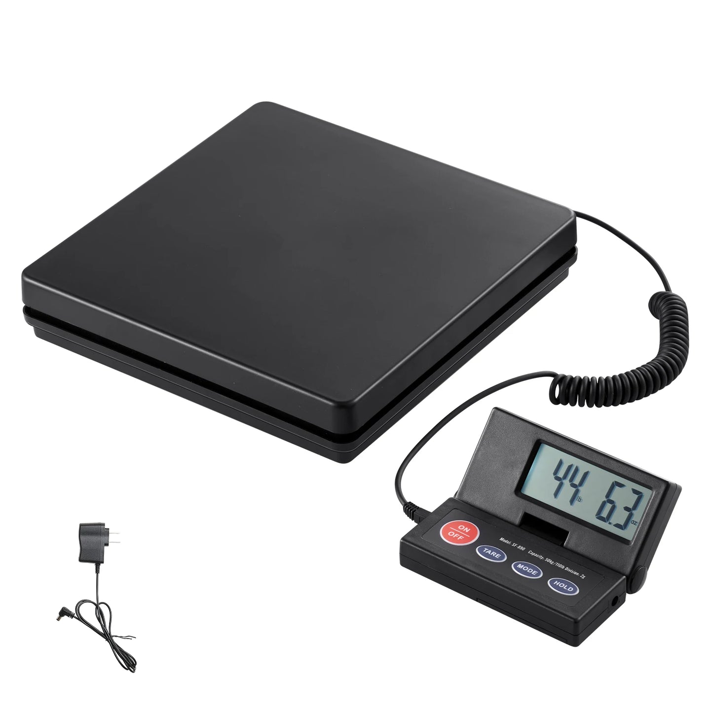 SucceBuy 110 lb Digital Postal Shipping Scale – High Precision Package & Luggage Scale with 90° Foldable LCD Display, AC/DC Powered for Home, Office & Small Business