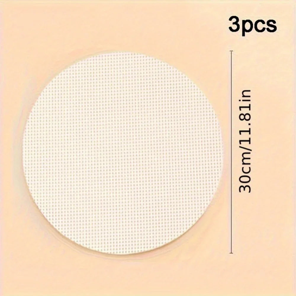 3PCS Reusable Silicone Steamer Liners – Non-Stick Round Steaming Mats for Bamboo Steamers, Heat-Resistant Kitchen Cooking Accessories