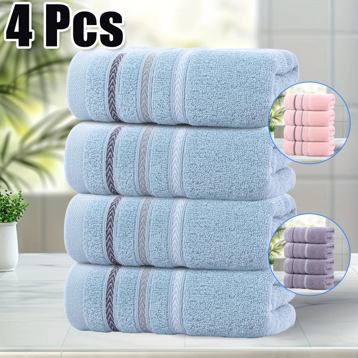 100% Cotton Face Towels 4 Pack Soft Quick Dry Absorbent Hand Towels Luxury Multipurpose Towel Set for Bathroom Gym Travel Camping