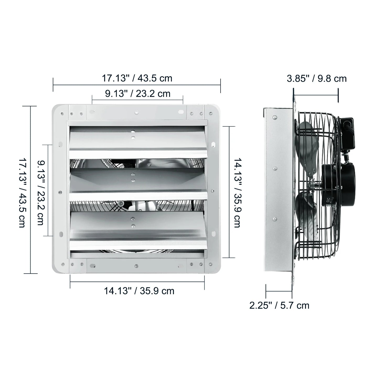 Adjustable Shutter Exhaust Fan for Ventilation Efficiency