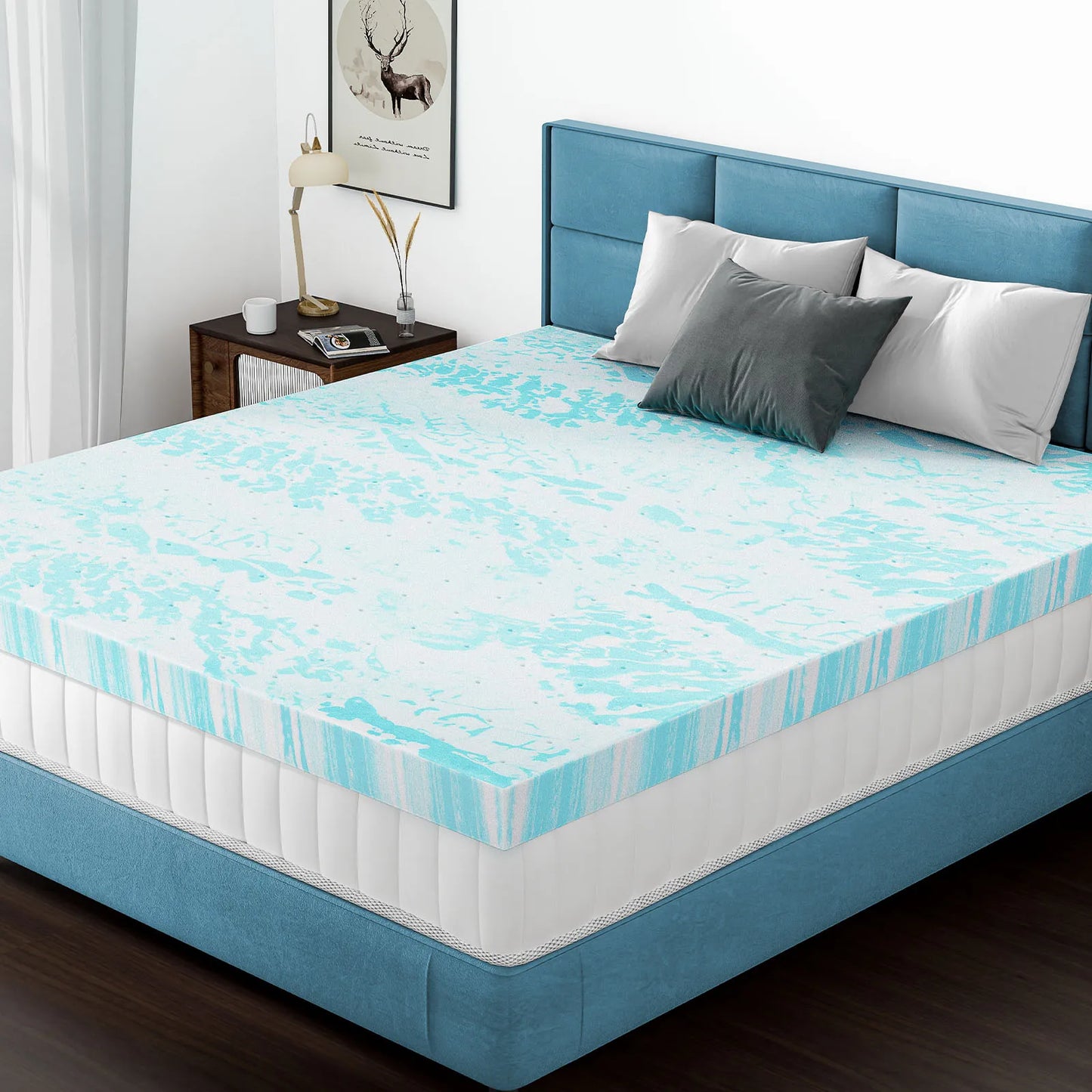 2-Inch Full Size Memory Foam Mattress Topper – Cooling Gel Infused Soft Bed Topper, Breathable Pressure Relief Mattress Pad for Bedroom & Home