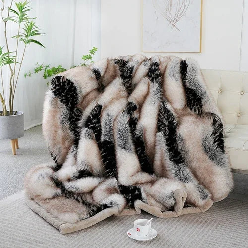 Luxury Faux Fur Fluffy Soft Decorative Blanket