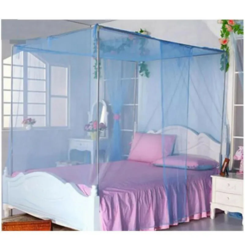 4 Corner Bed Canopy Mosquito Net – Lightweight Summer Bed Netting for Double Beds, Fashionable Bedroom Canopy Curtain for Insect Protection & Cozy Sleep