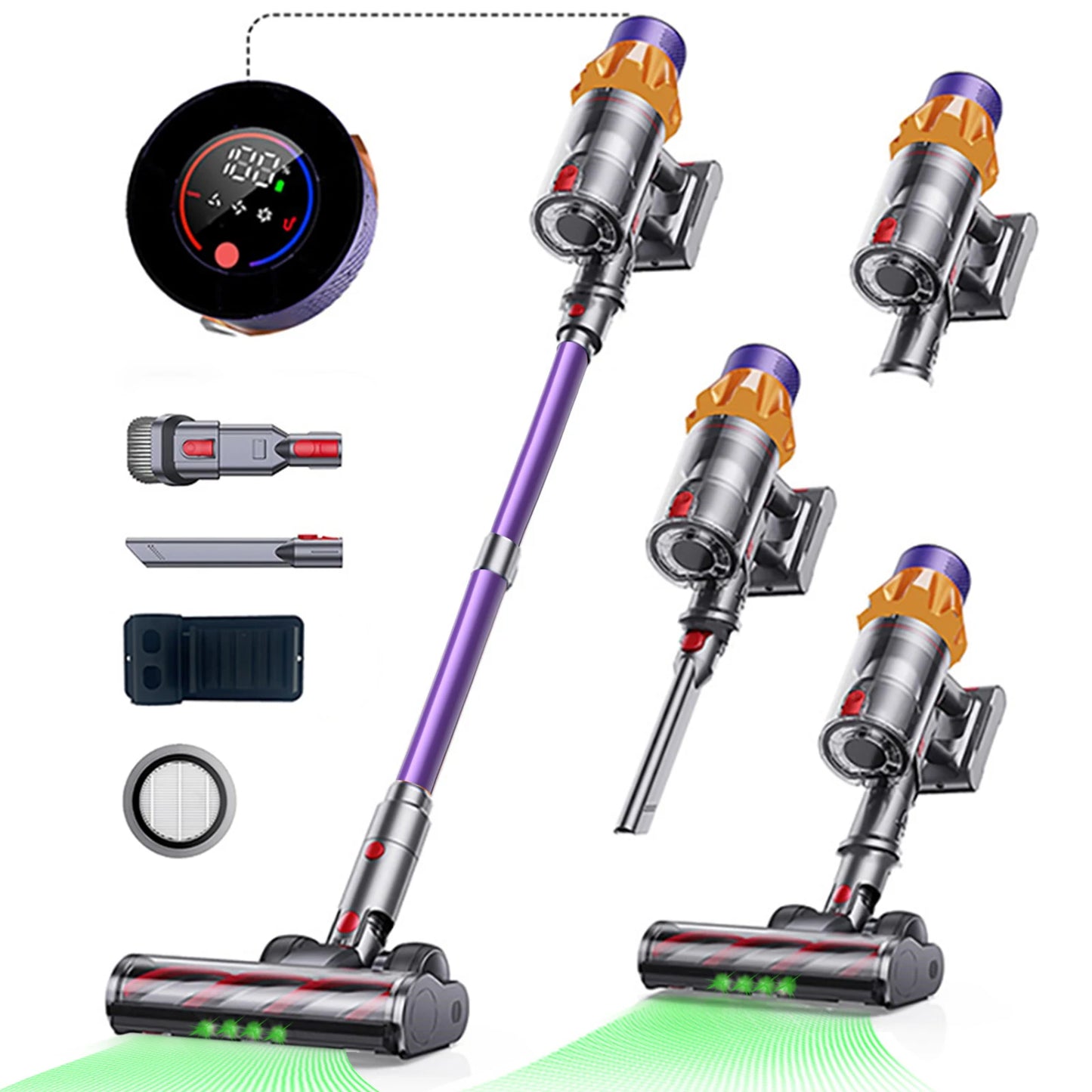 V18 Cordless Vacuum Cleaner 550W 45000PA – Ultra-Powerful Brushless Motor, Lightweight Handheld Stick Vacuum for Home Cleaning