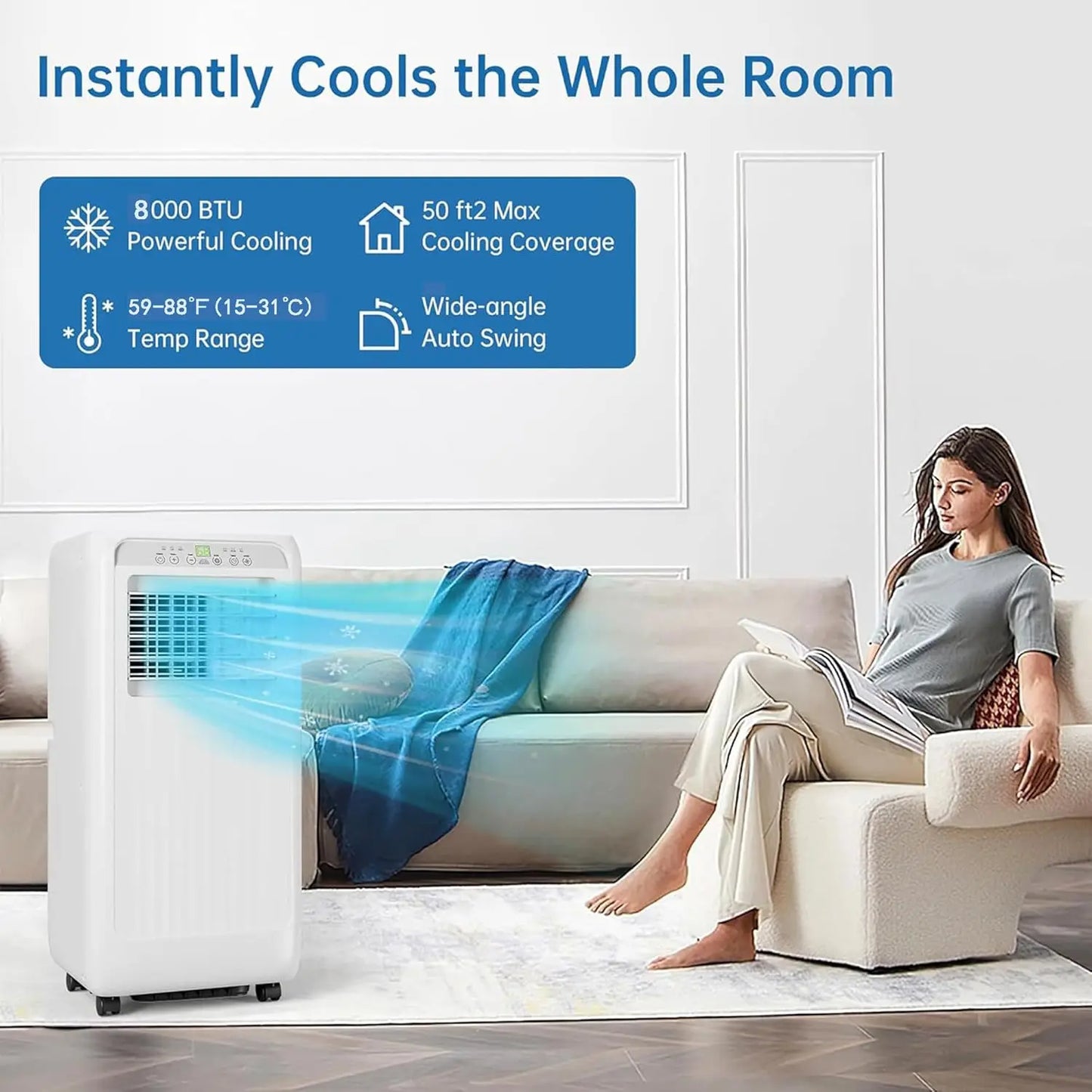 "8,000 BTU 3-in-1 Portable Air Conditioner