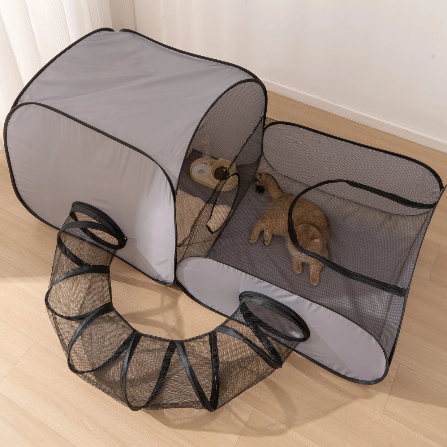 Foldable Pet Nest with Tunnel