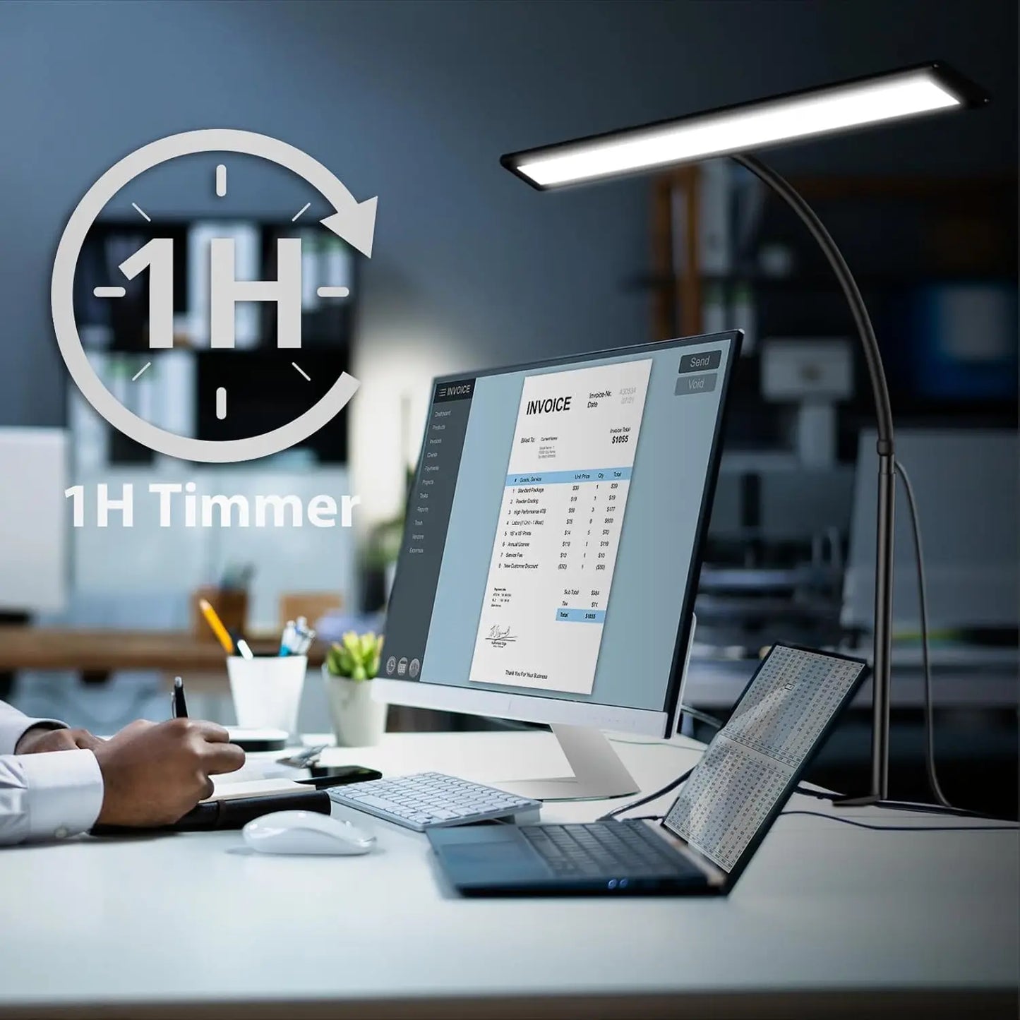 LED Desk Lamp with Adjustable Gooseneck