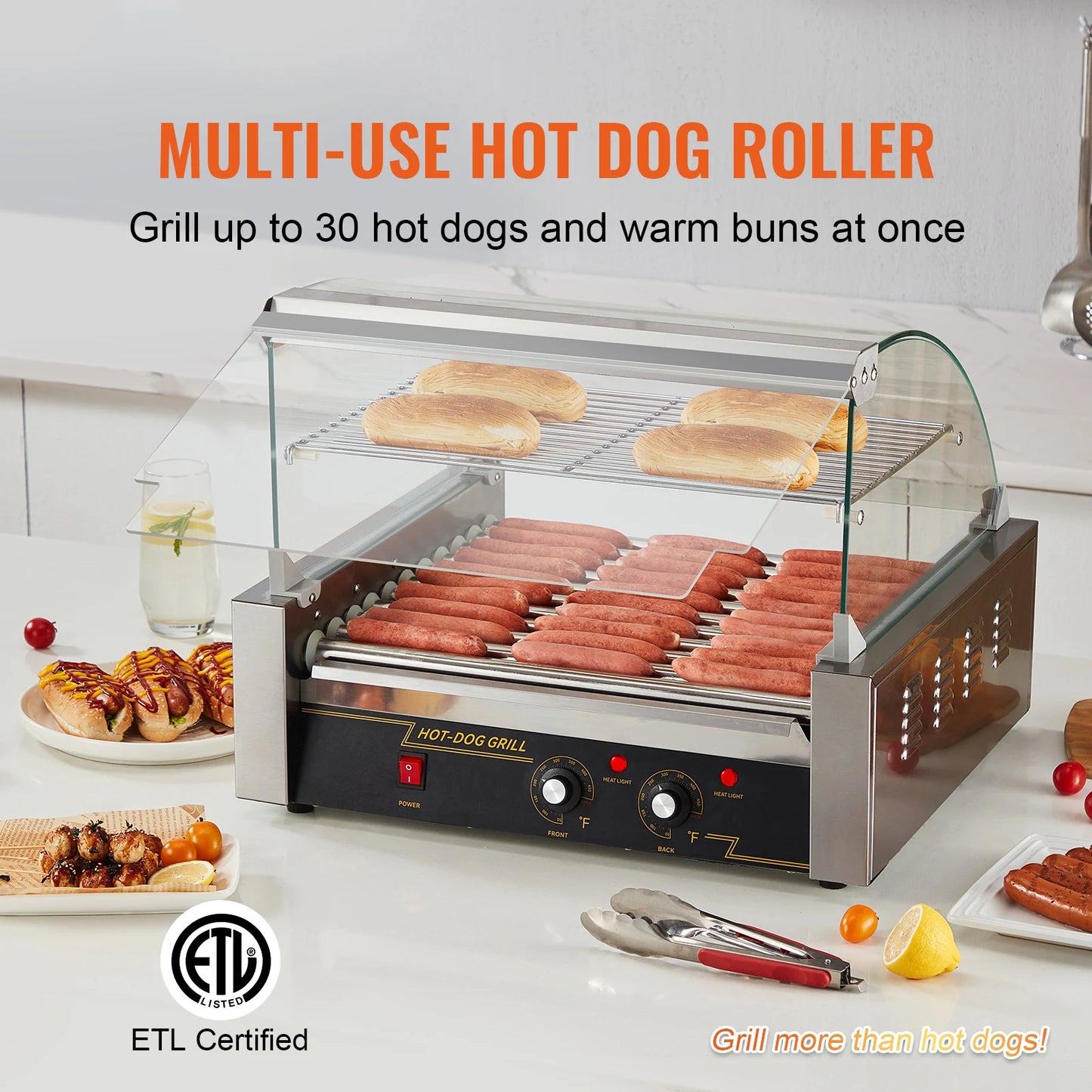 Commercial Hot Dog Roller Grill Machine – 5/7/11 Roller Electric Sausage Cooker & BBQ Hotdog Maker for Home, Camping, Parties & Snack Bars 110V