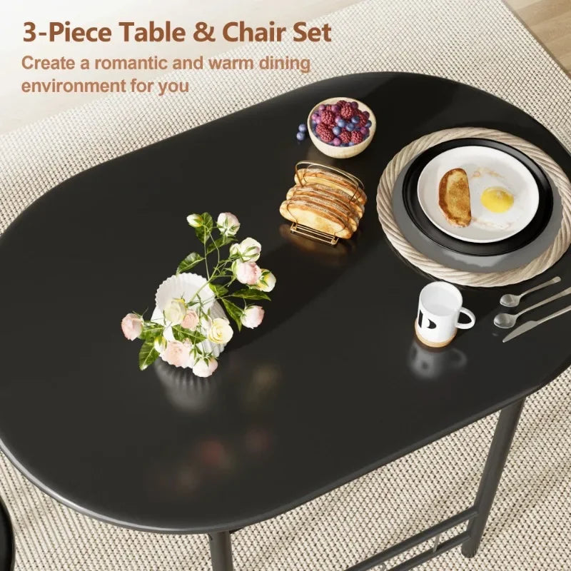 3-Piece Space Saving Kitchen Dining Set