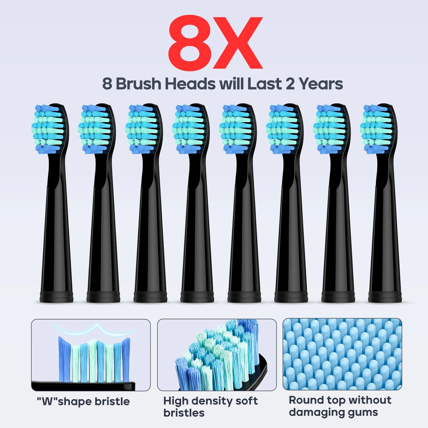 Seago Sonic Electric Toothbrush with 8 Heads