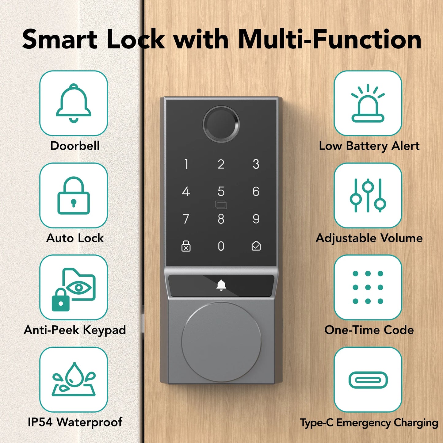Fingerprint Smart Lock with Bluetooth App Control