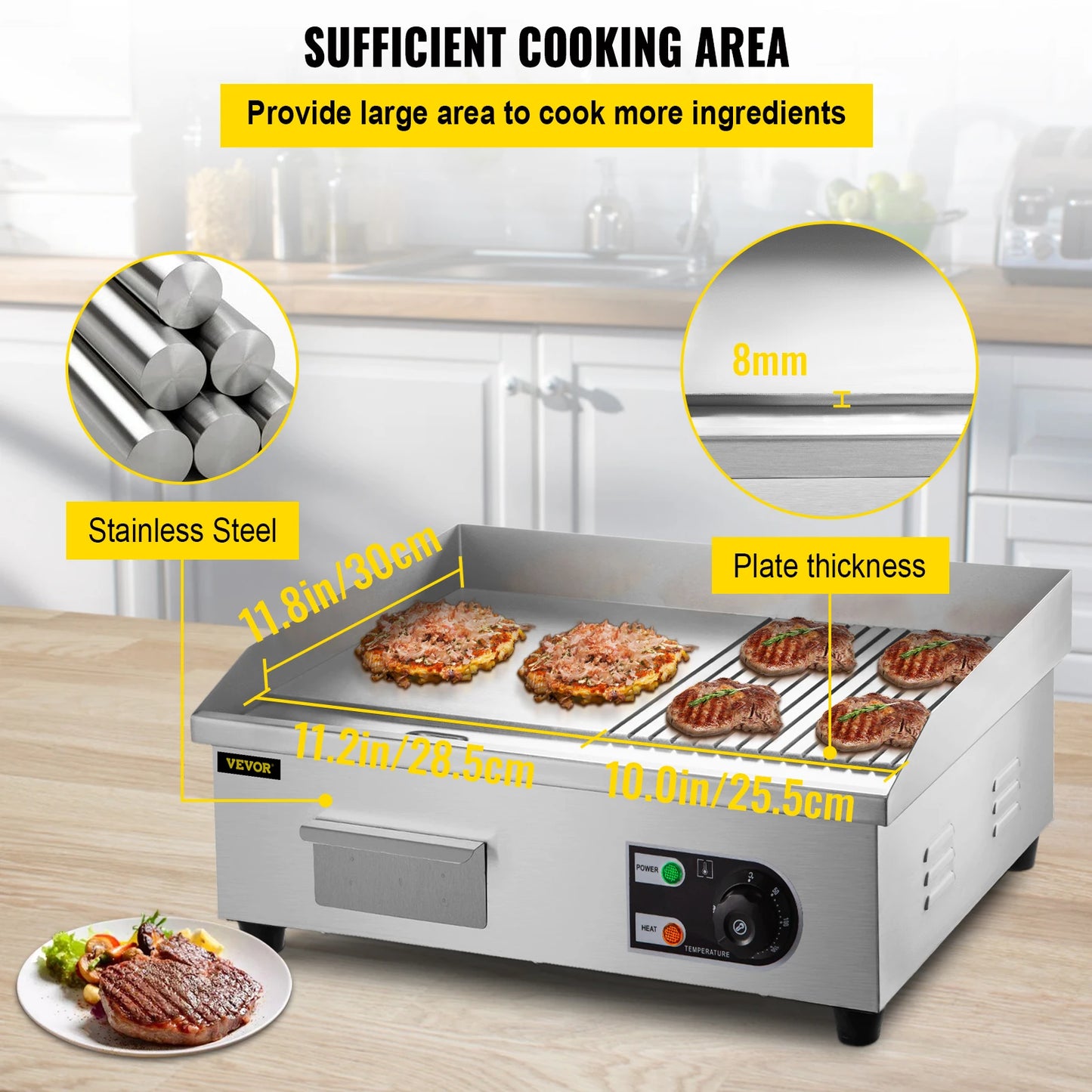 SucceBuy Electric Countertop Griddle Teppanyaki Grill