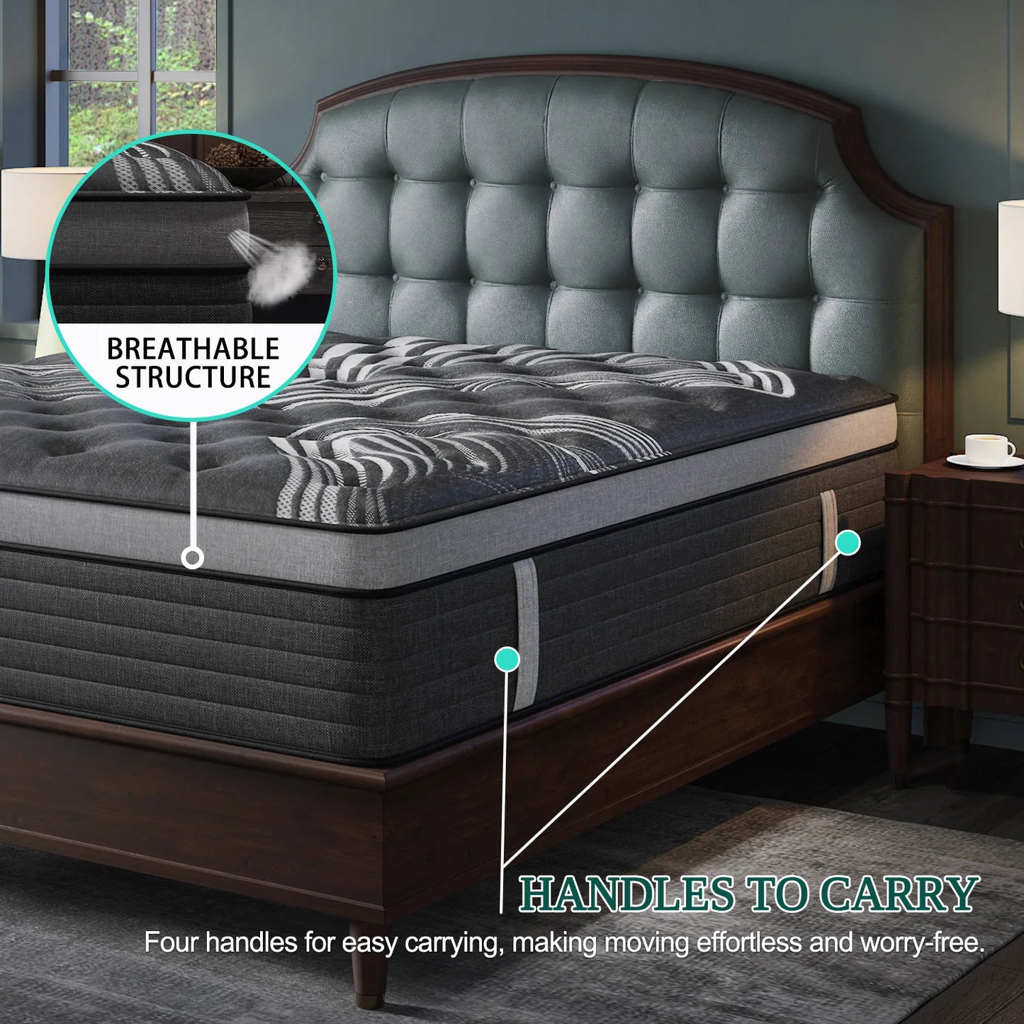 Gel Memory Foam Hybrid Mattress Medium Firm Bed