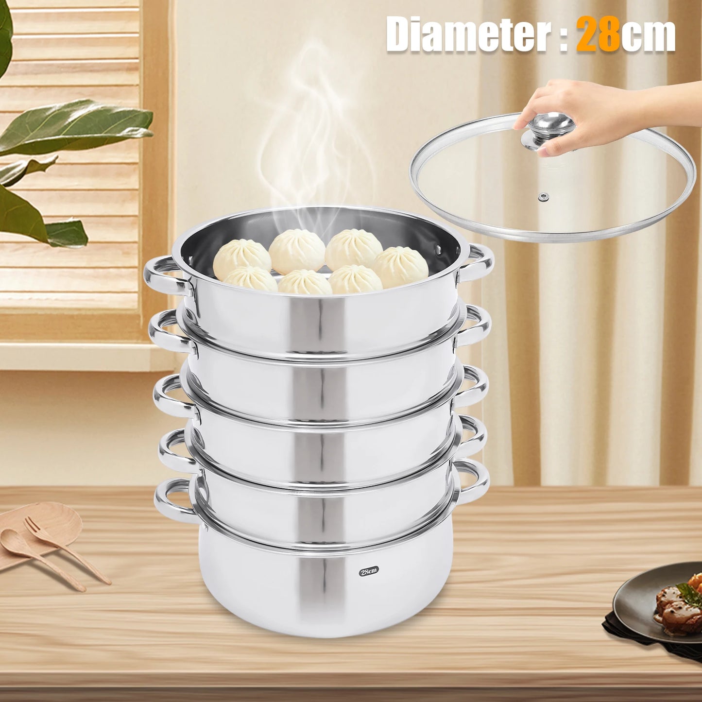 5-Layer Stainless Steel Healthy Food Steamer