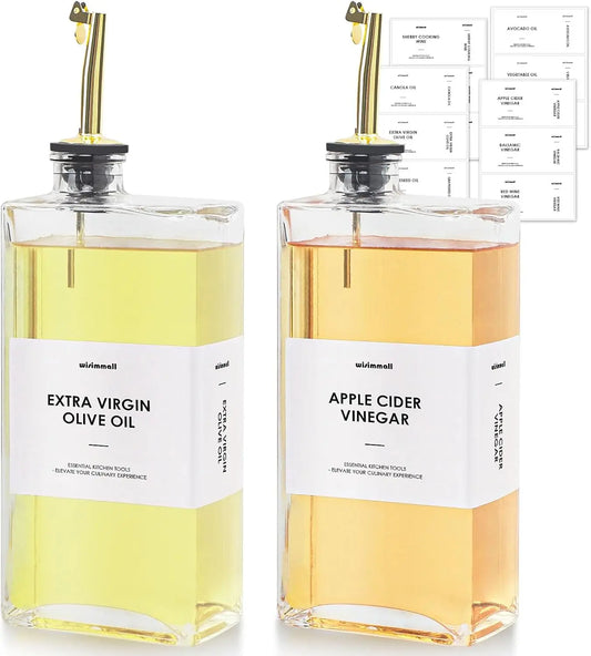 Glass Olive Oil and Vinegar Dispenser Bottle Set