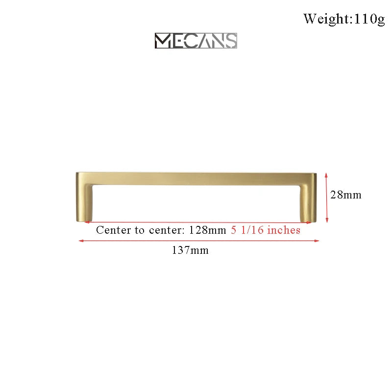 Solid Brass Cabinet Handles & Drawer Pulls – Pure Copper Bar Knobs for Kitchen & Furniture