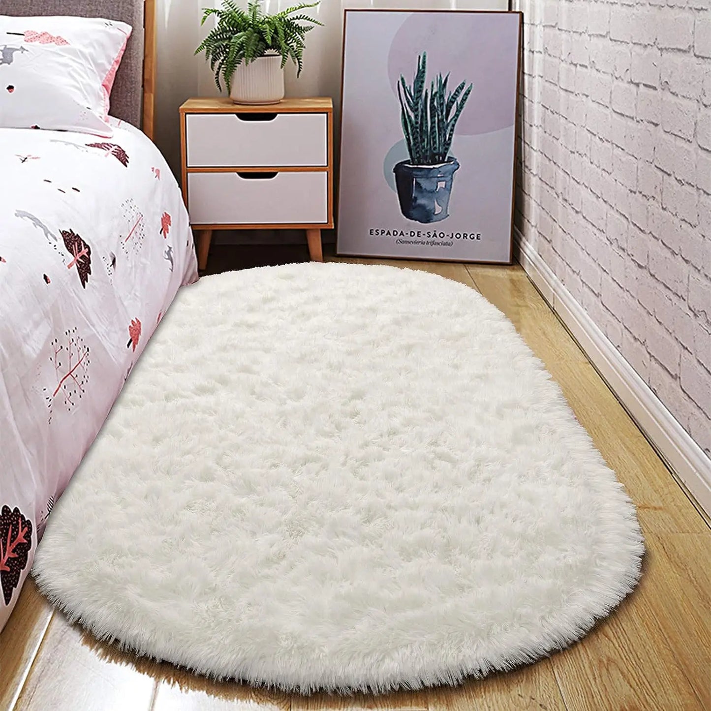 Oval Fluffy Plush Area Rug