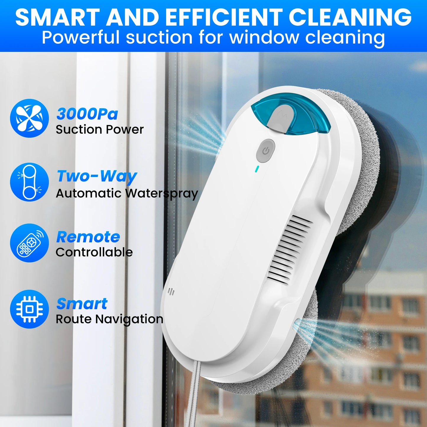 W1 Smart Window Cleaning Robot with Sprayer