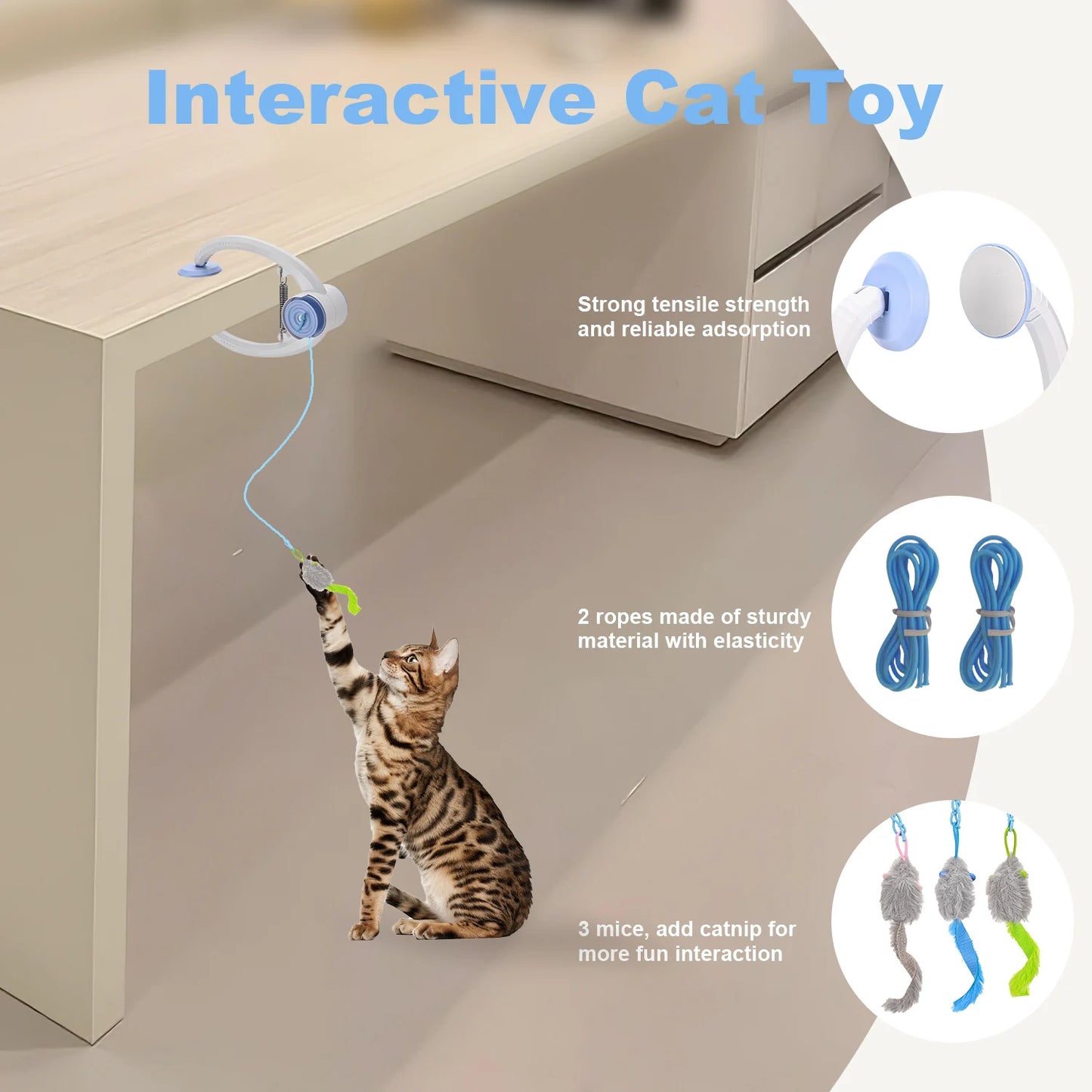 Electric Cat Toy Door Hanger – Interactive USB Rechargeable Self-Play Kitten Toy for Cats