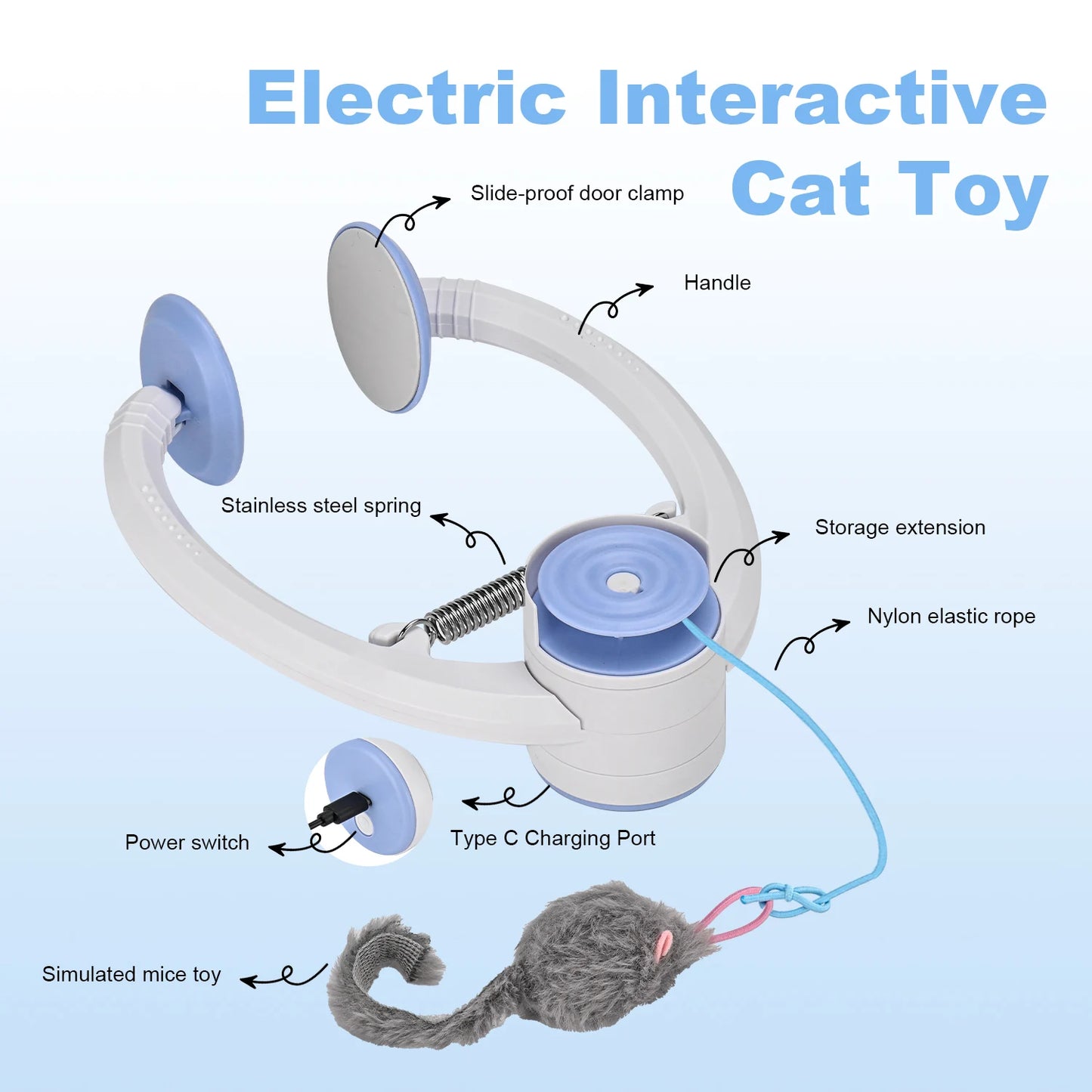 Electric Cat Toy Door Hanger – Interactive USB Rechargeable Self-Play Kitten Toy for Cats