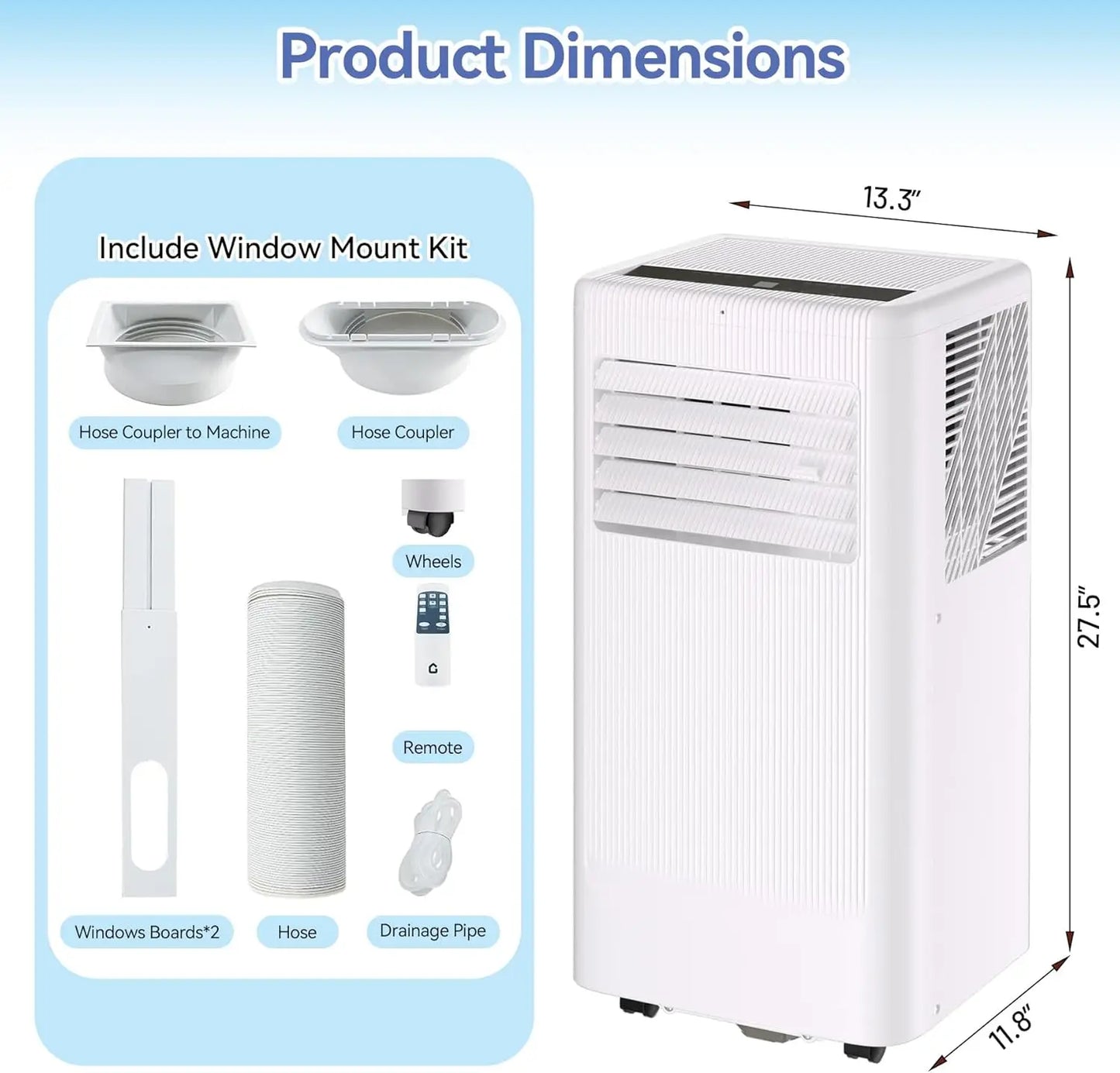 3-in-1 Portable Air Conditioner with Wheels