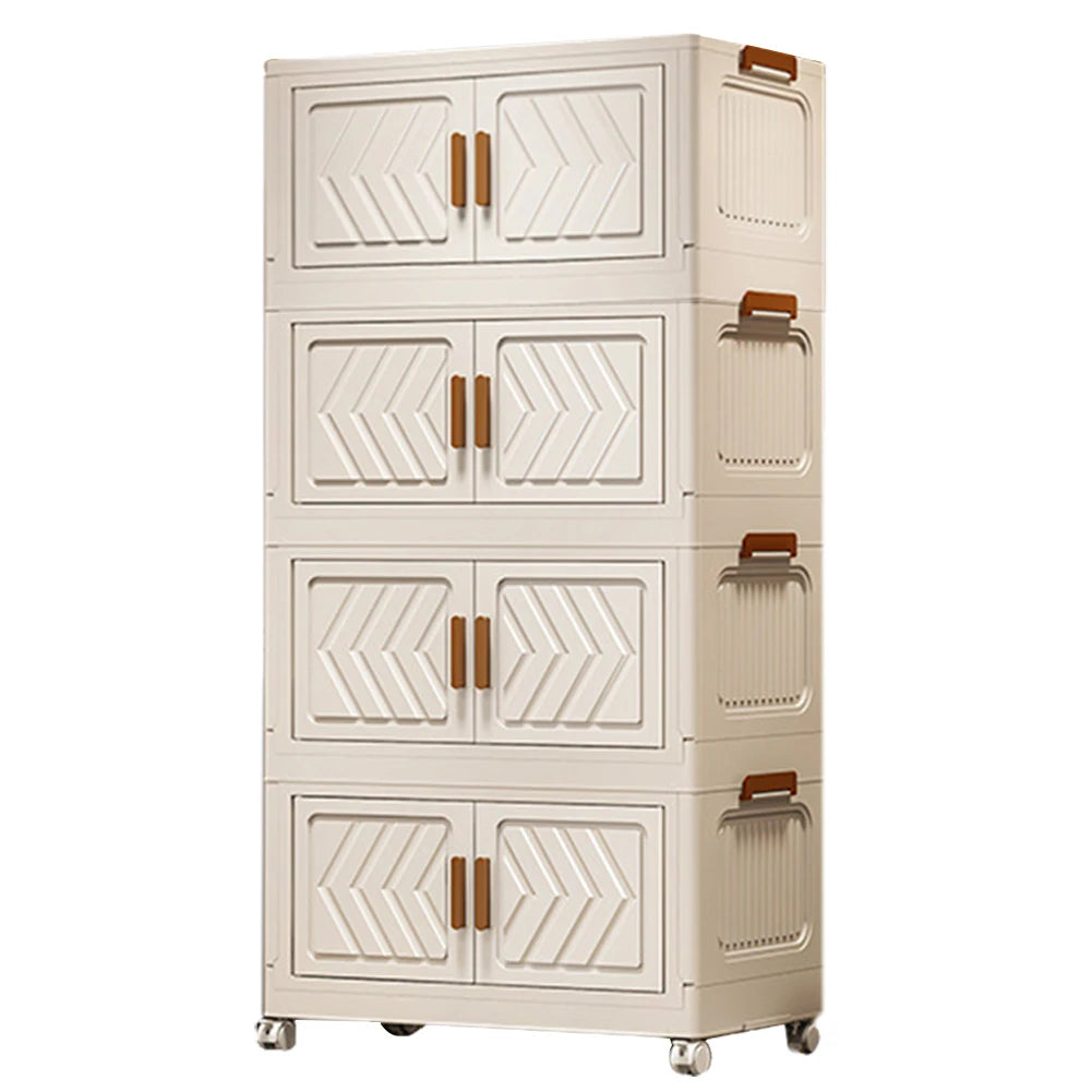 4 Tier Stackable Plastic Storage Bins with Lids Wheels
