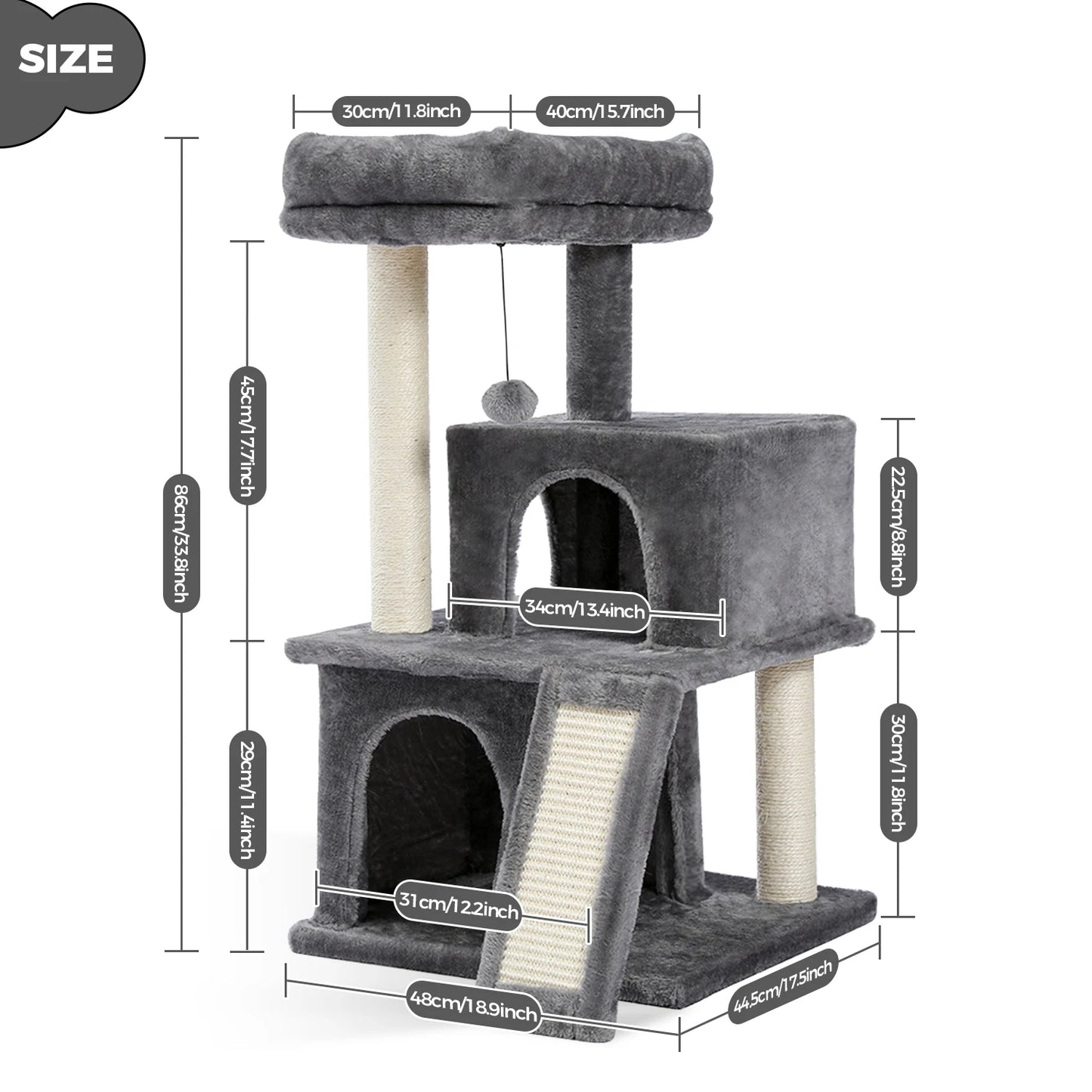 Large Multi-Level Cat Tree Tower with Condos