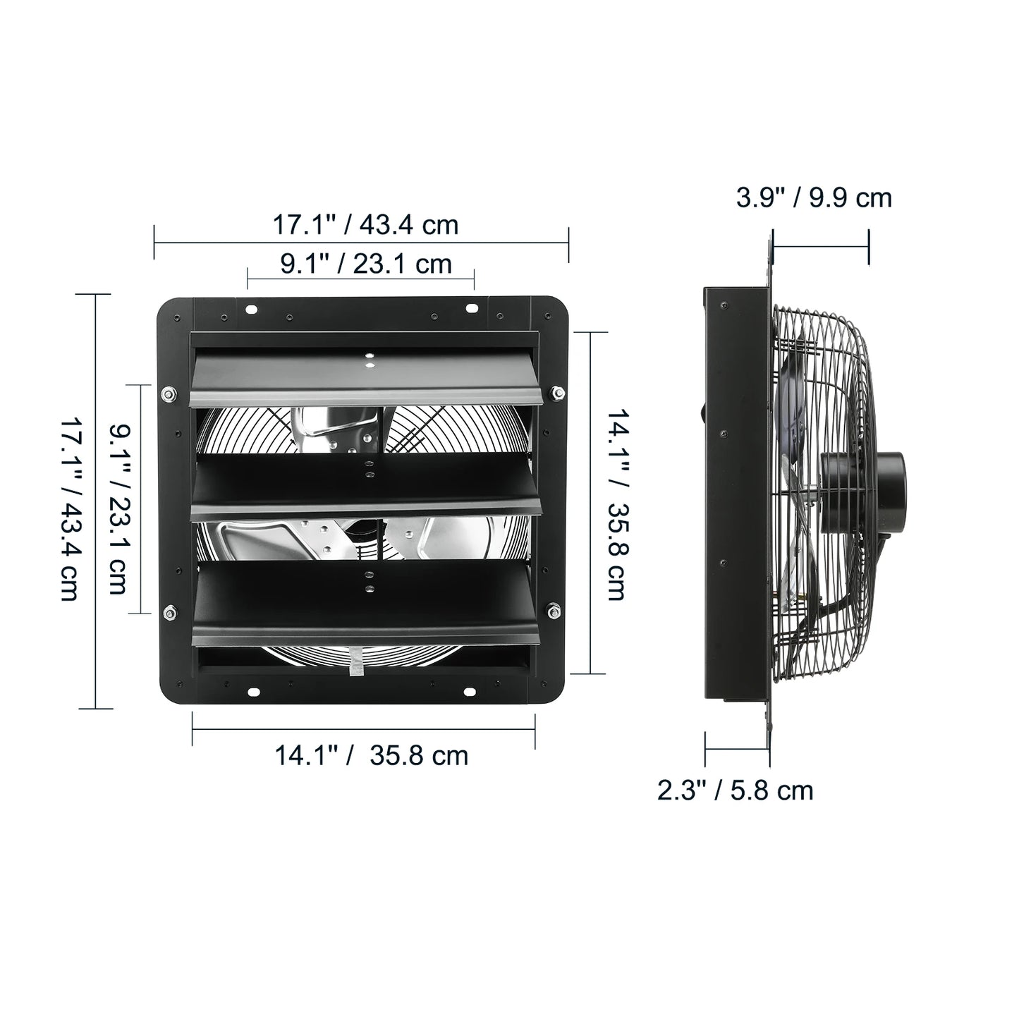 Adjustable Shutter Exhaust Fan for Ventilation Efficiency