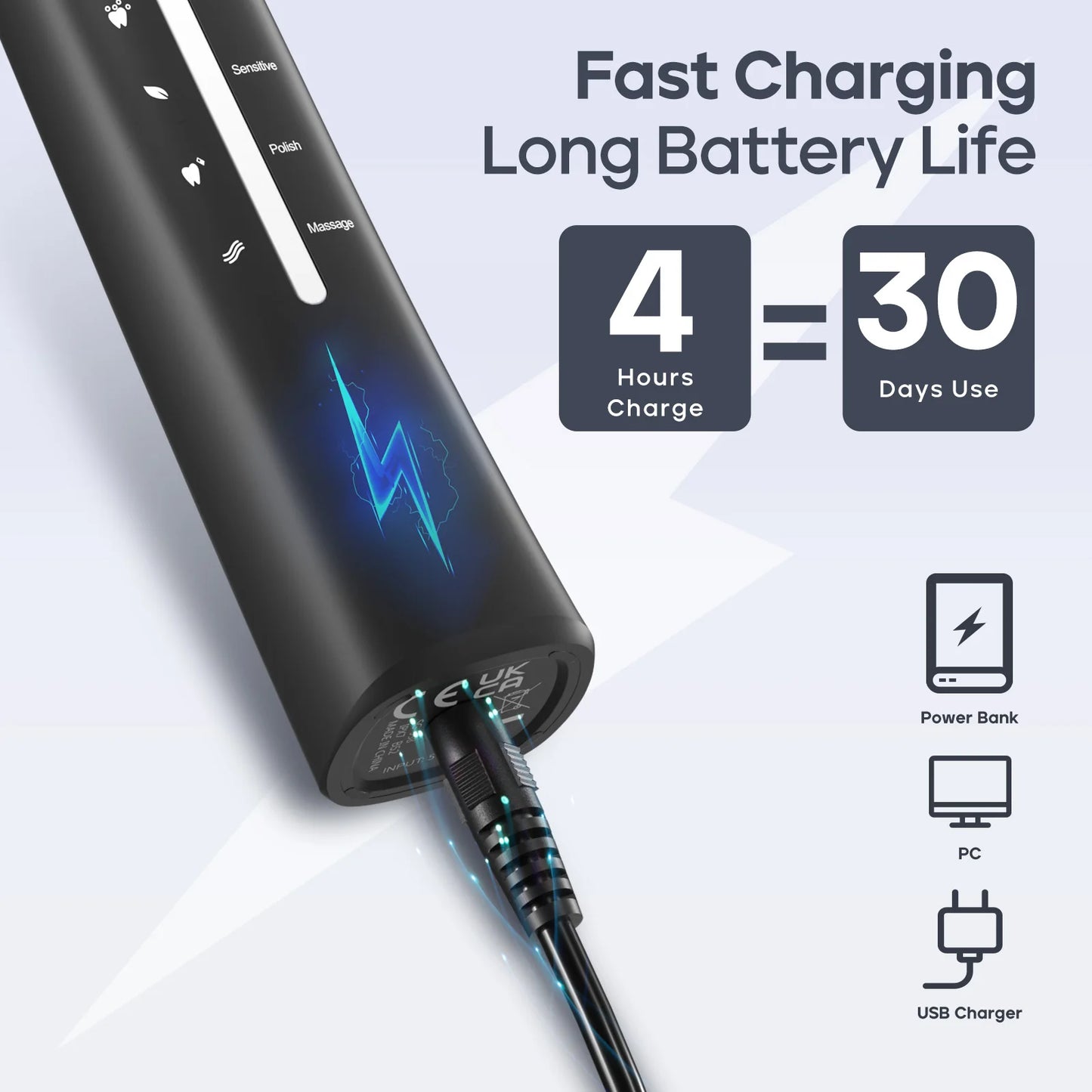 Seago Sonic Electric Toothbrush with 8 Heads