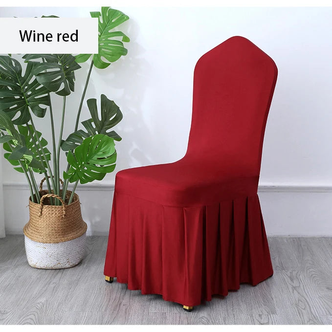 50/100PCS White Spandex Pleated Chair Covers – Stretch Seat Covers for Weddings, Banquets, Hotels, Parties & Event Decorations
