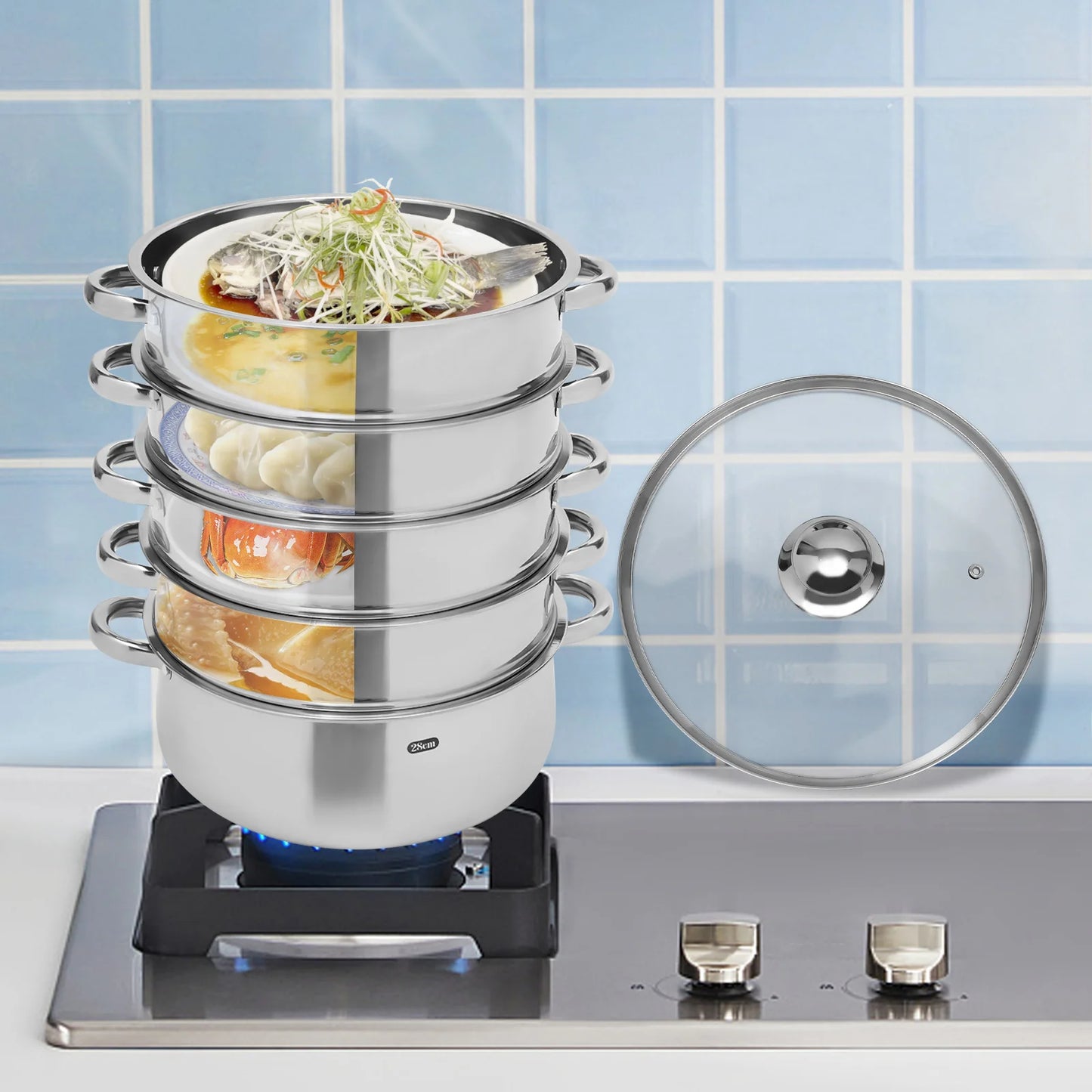 5-Layer Stainless Steel Healthy Food Steamer