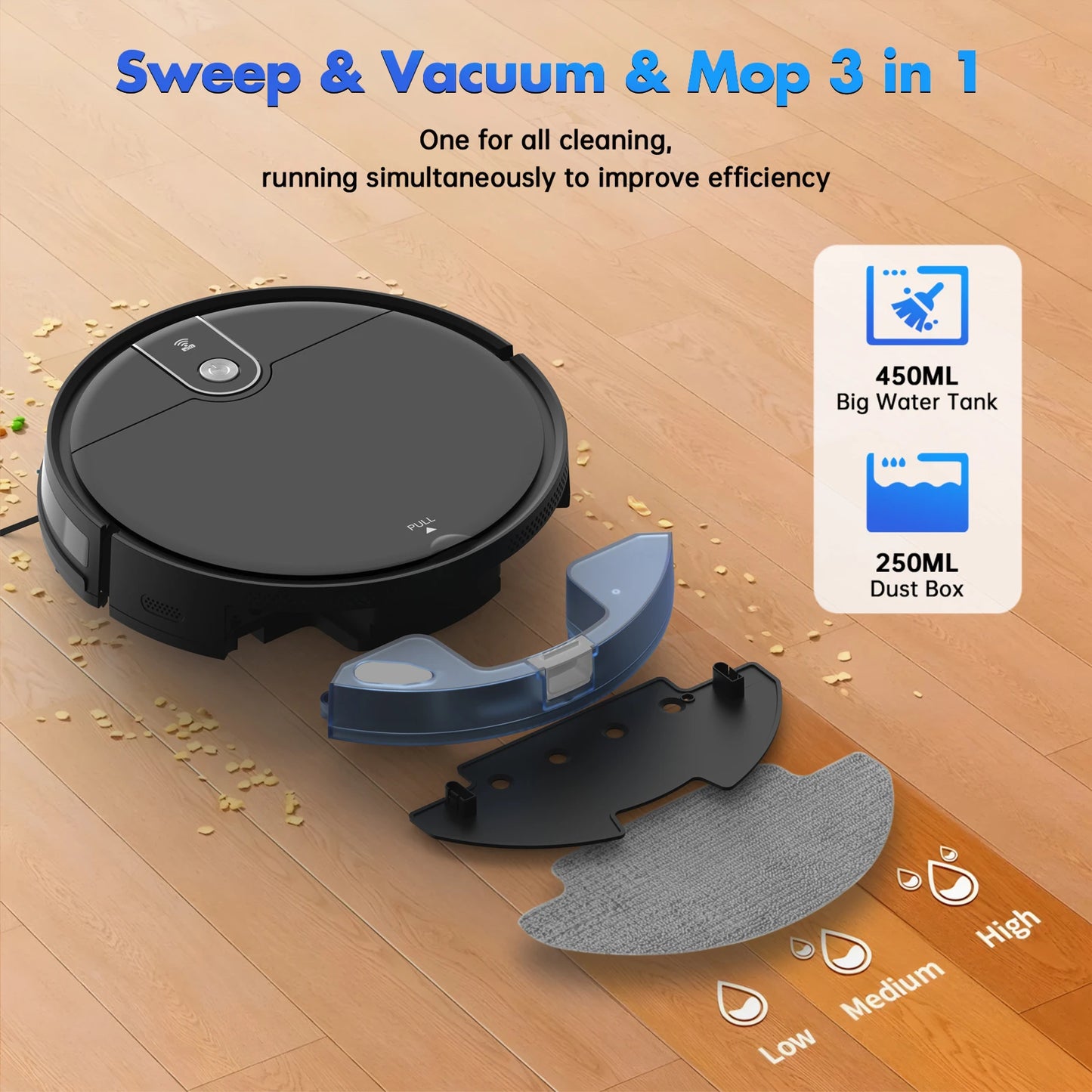 Smart Robot Vacuum Mop Cleaner with WiFi