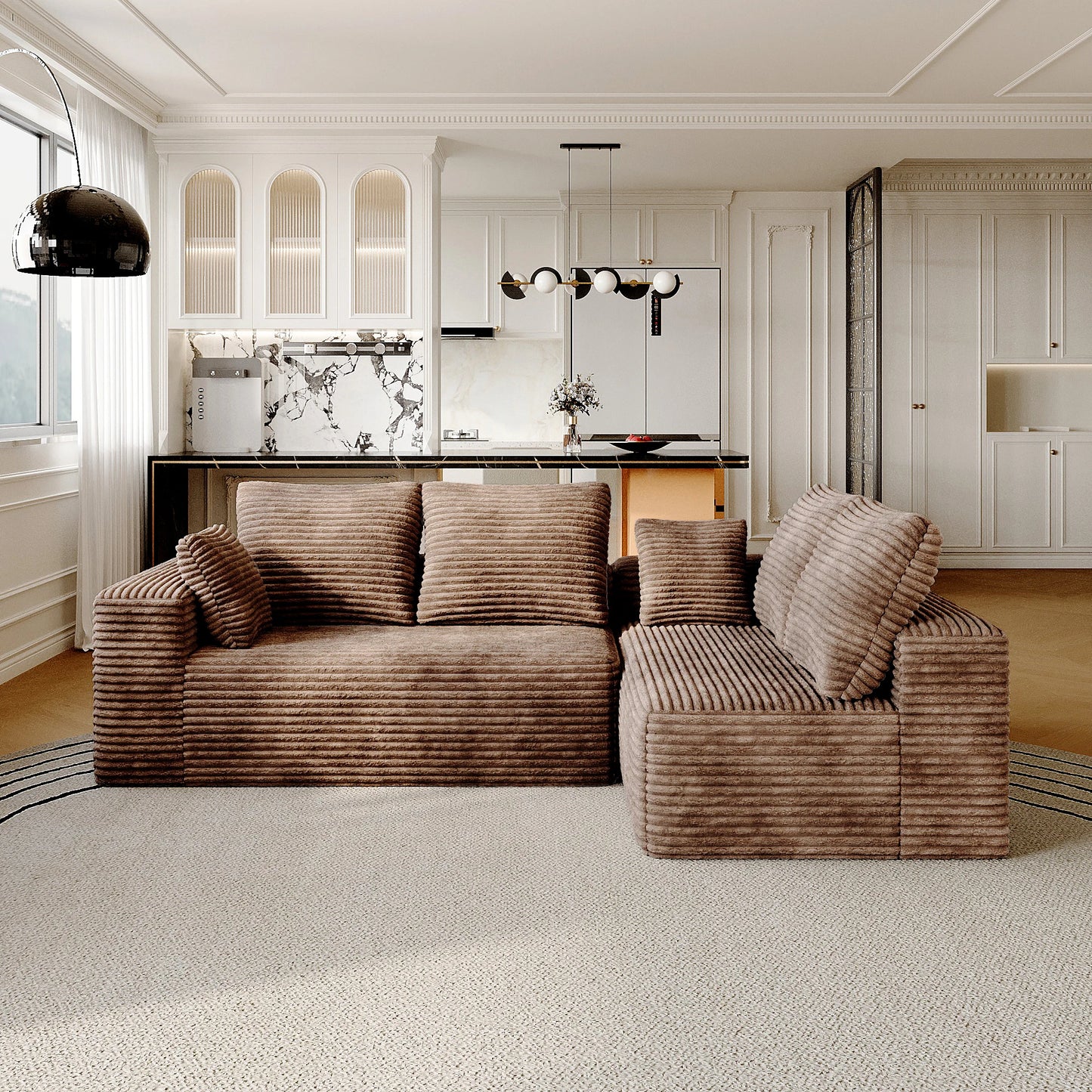 104-Inch Cloud Sectional Sofa with L-Shape Chaise – Modern Modular Deep Seat Couch, Oversized Boneless Living Room Sofa for Bedroom, Apartment & Family Room