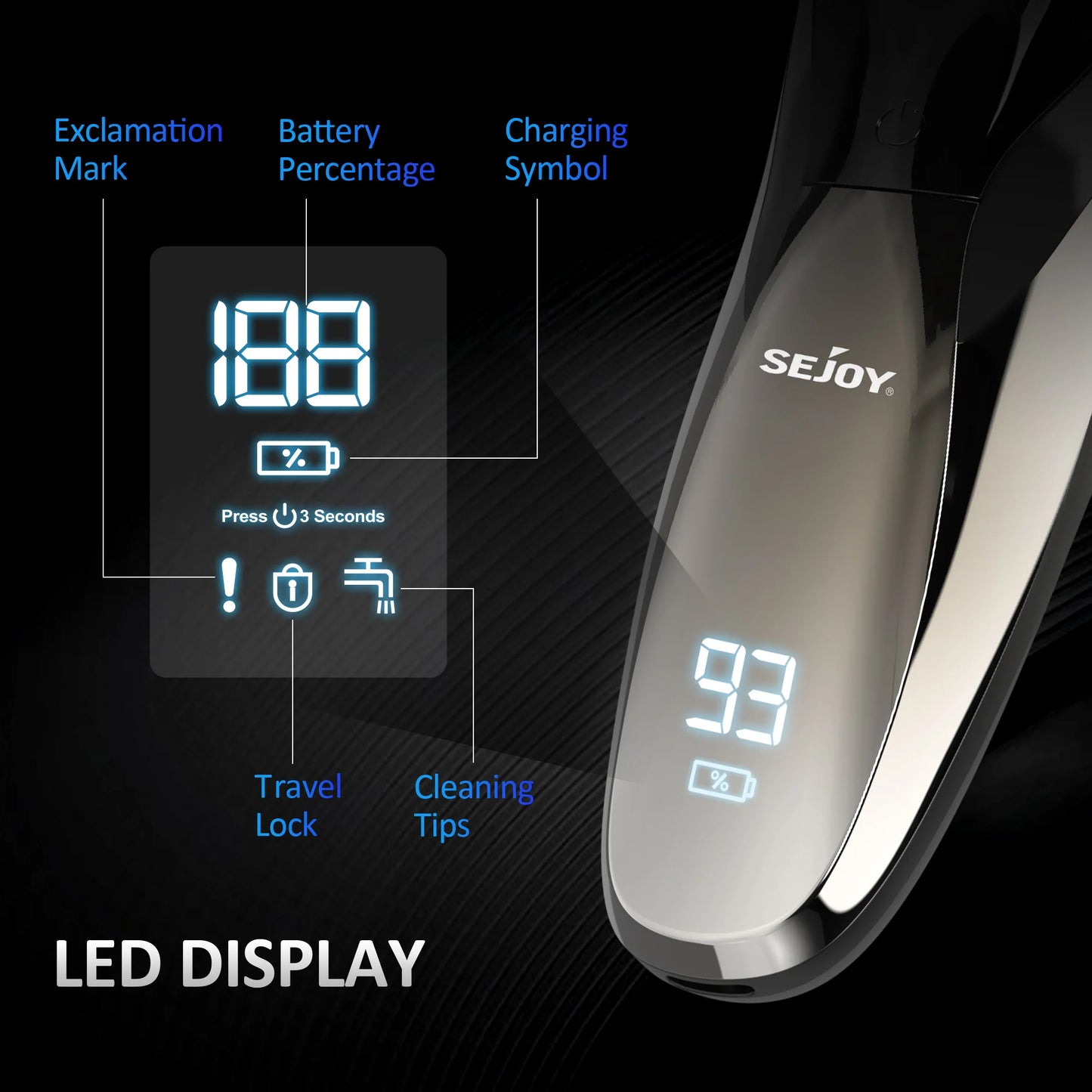 Waterproof 2-in-1 Electric Shaver Beard Trimmer