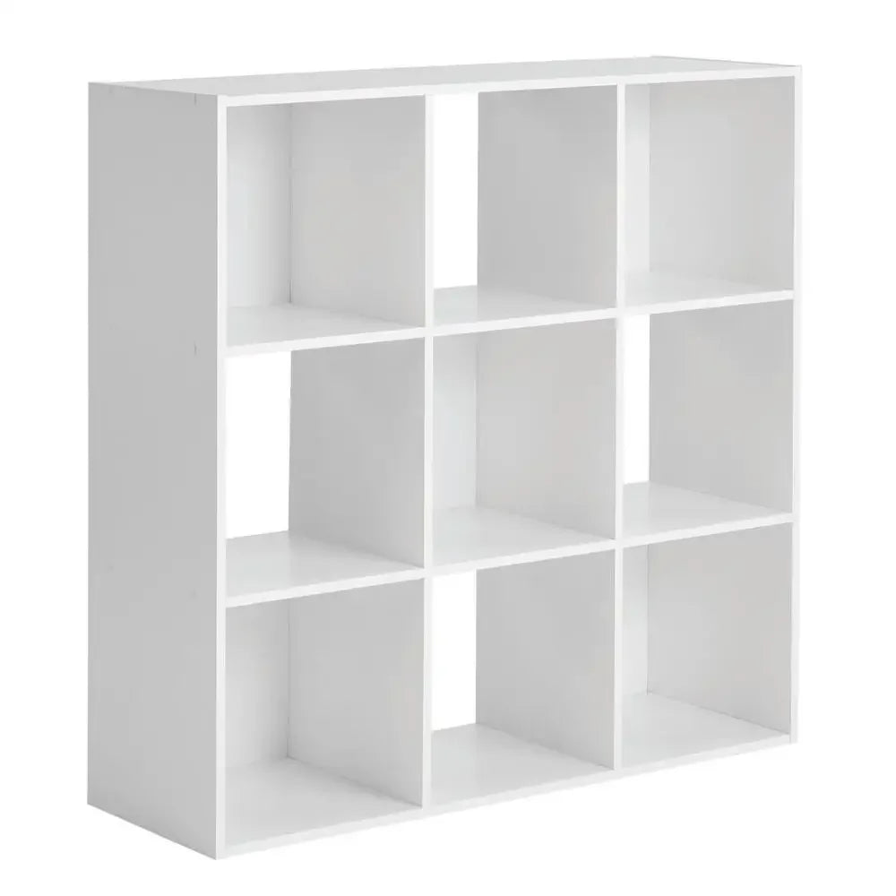 9-Cube Storage Organizer White Multi-Functional Shelves