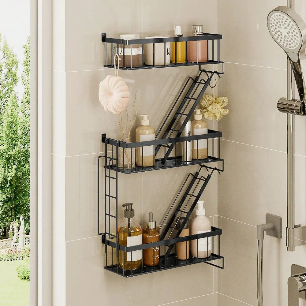 Fire Escape Wall Shelf New York Decorative Floating Shelf Black Metal Ladder Shelf Trinket Storage Wall Art for Home Decor