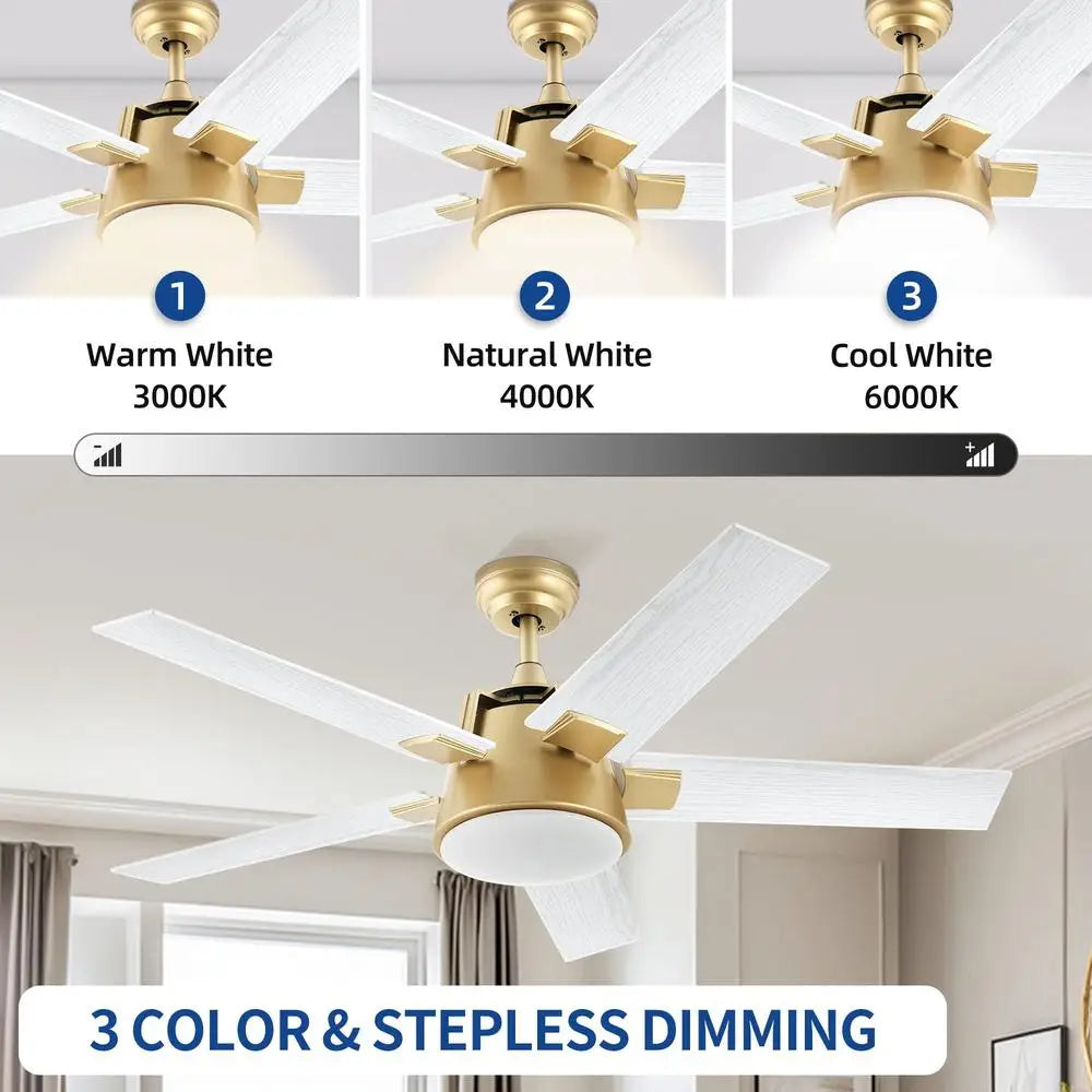 52in Smart Ceiling Fan with LED Light