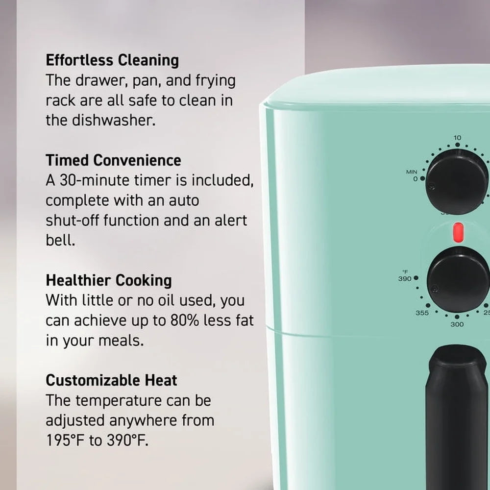 Compact Oil-Free Air Fryer with Adjustable Timer
