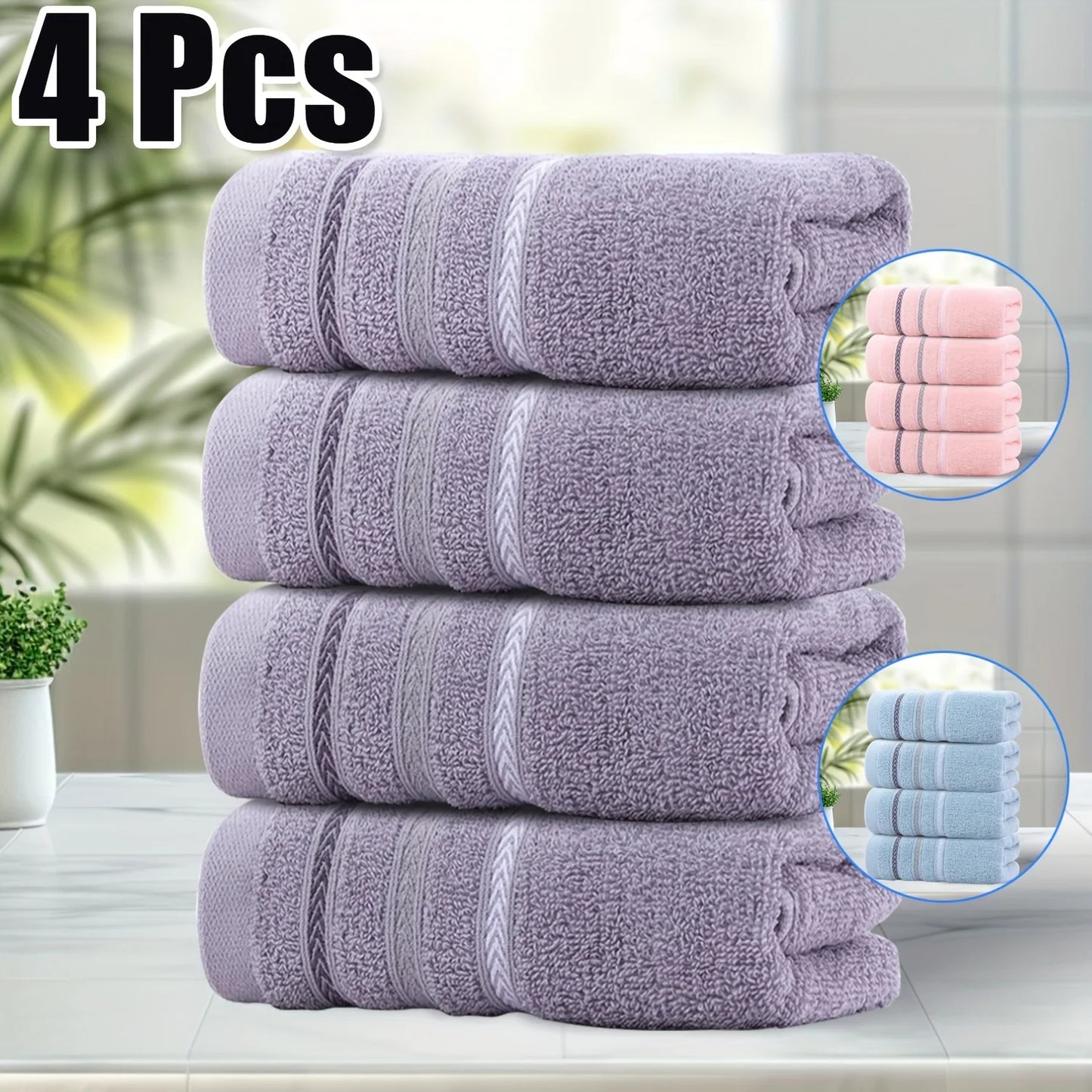 100% Cotton Face Towels 4 Pack Soft Quick Dry Absorbent Hand Towels Luxury Multipurpose Towel Set for Bathroom Gym Travel Camping