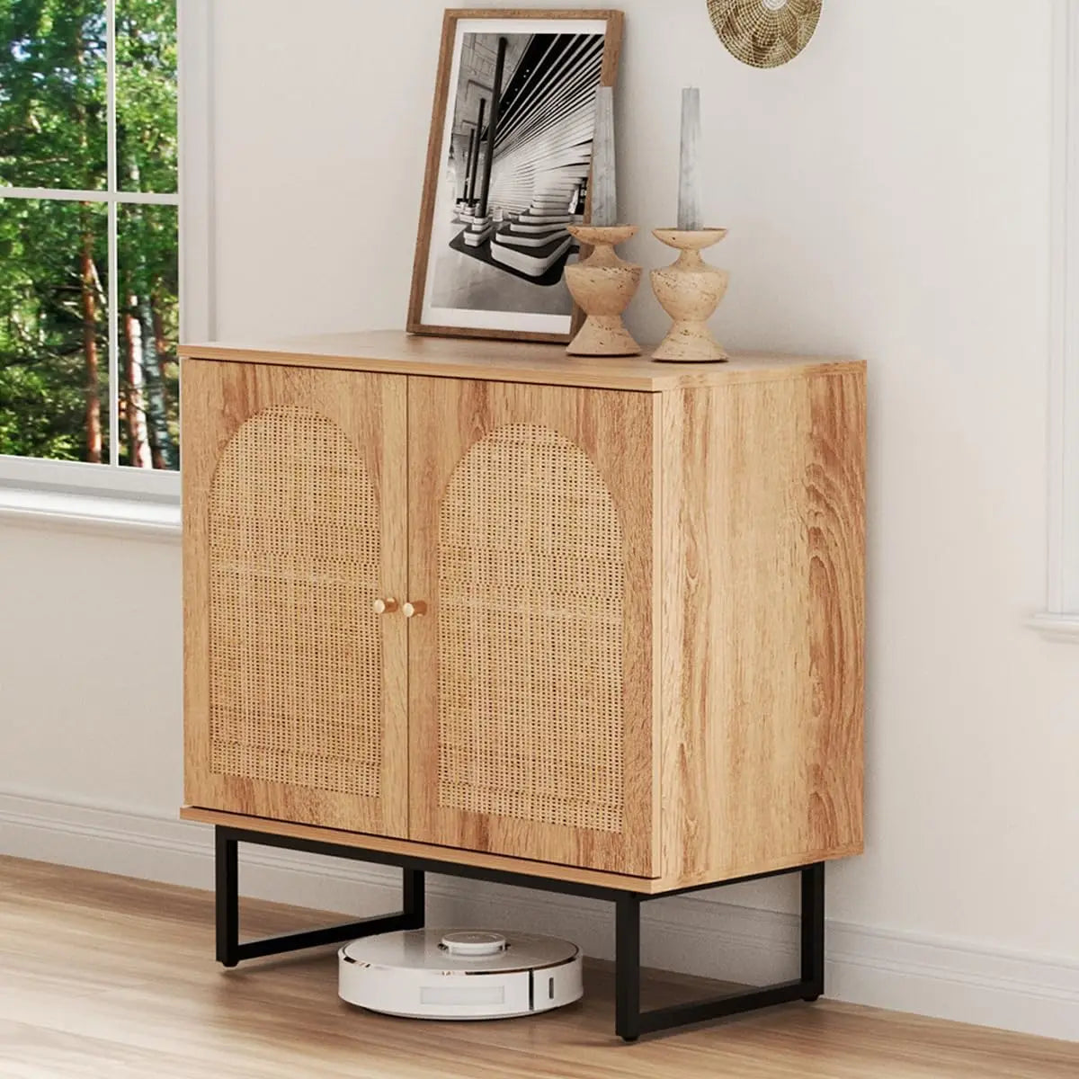 Boho Rattan Sideboard Buffet Cabinet
