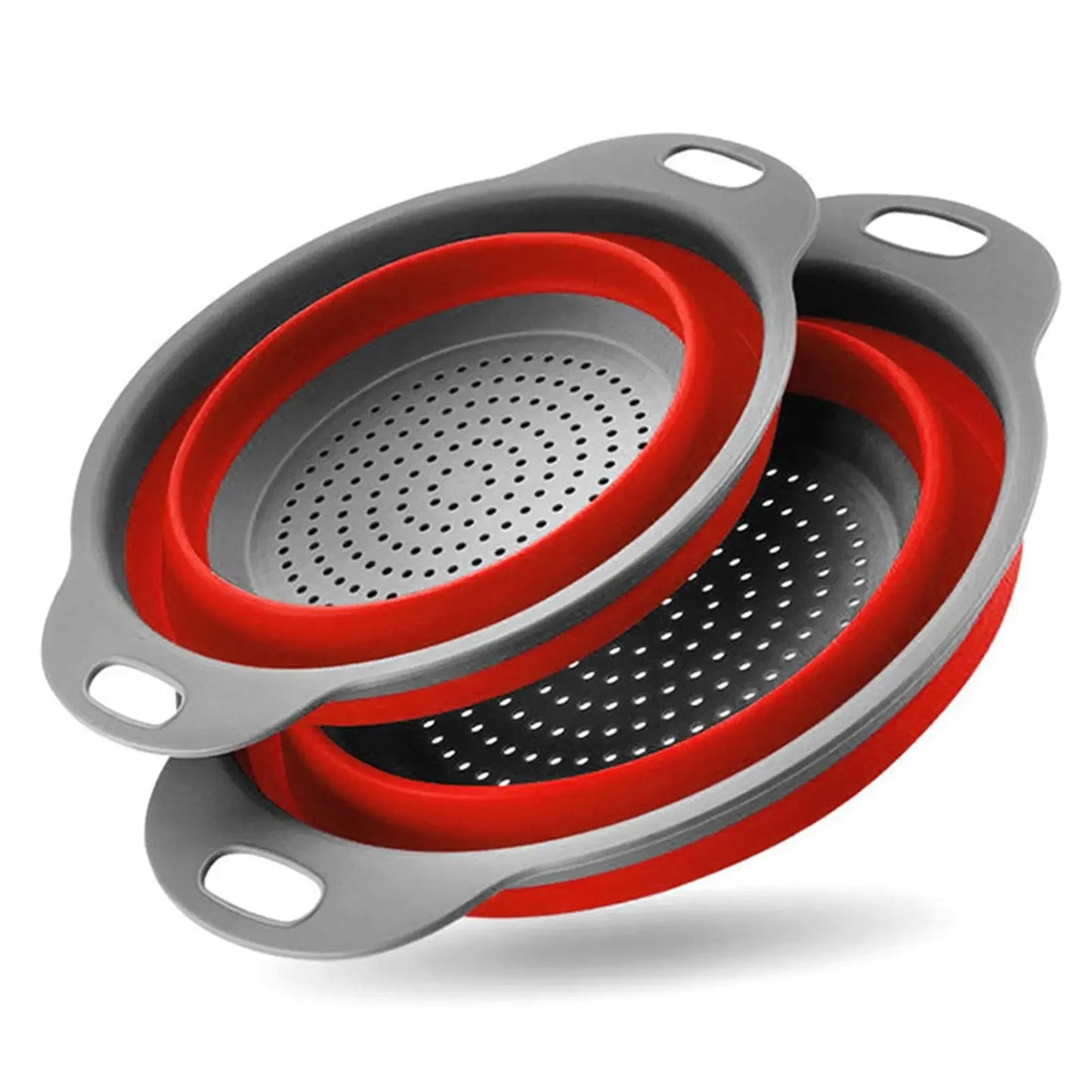 Collapsible Silicone Colander Strainer Set of 2