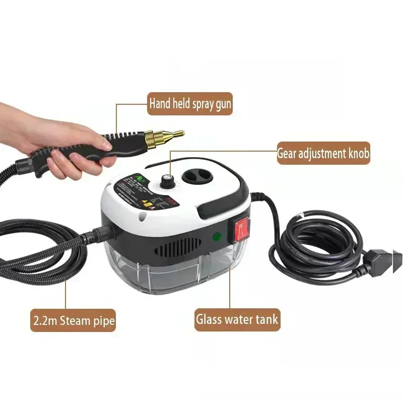 2500W High-Pressure Steam Cleaner – Portable Sterilizing Jet Washer for Home & Car