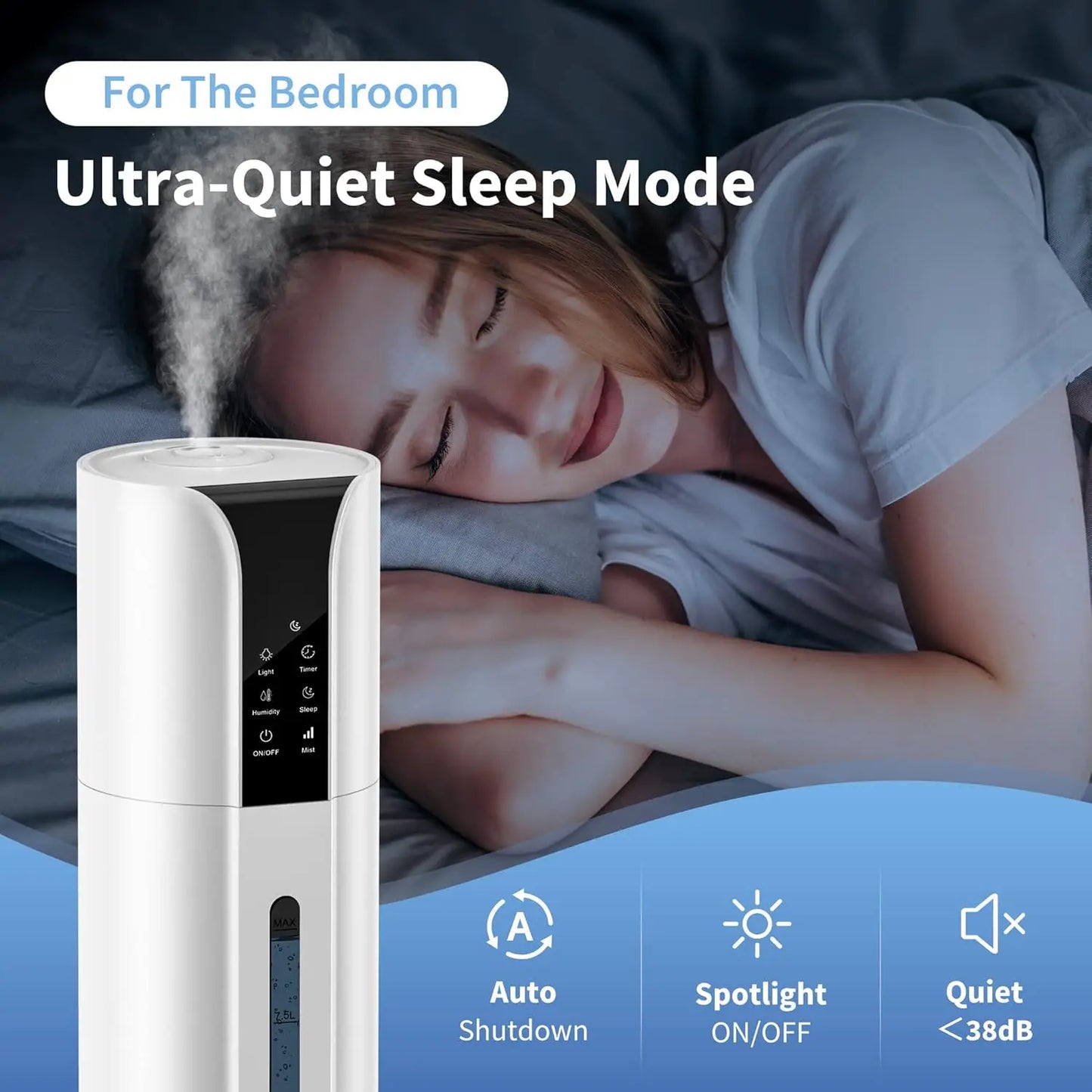 Cool Mist Humidifier Large Room Remote
