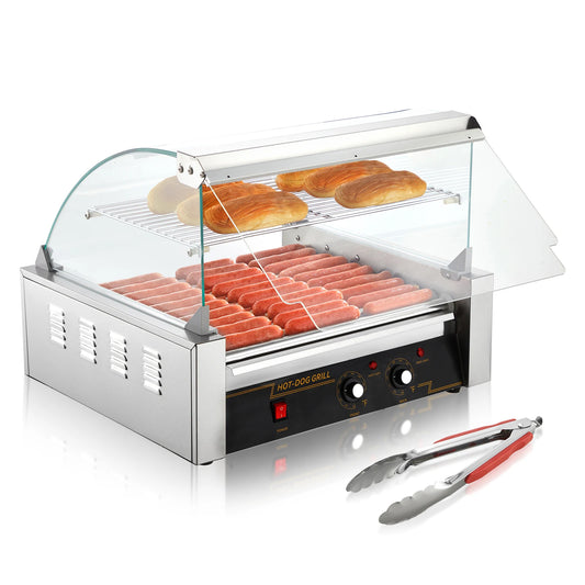 Commercial Hot Dog Roller Grill Machine – 5/7/11 Roller Electric Sausage Cooker & BBQ Hotdog Maker for Home, Camping, Parties & Snack Bars 110V