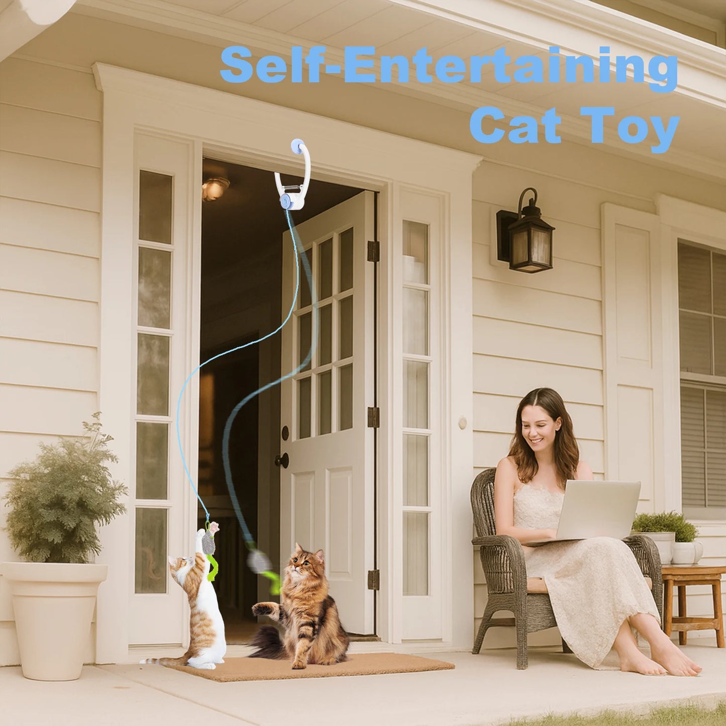 Electric Cat Toy Door Hanger – Interactive USB Rechargeable Self-Play Kitten Toy for Cats