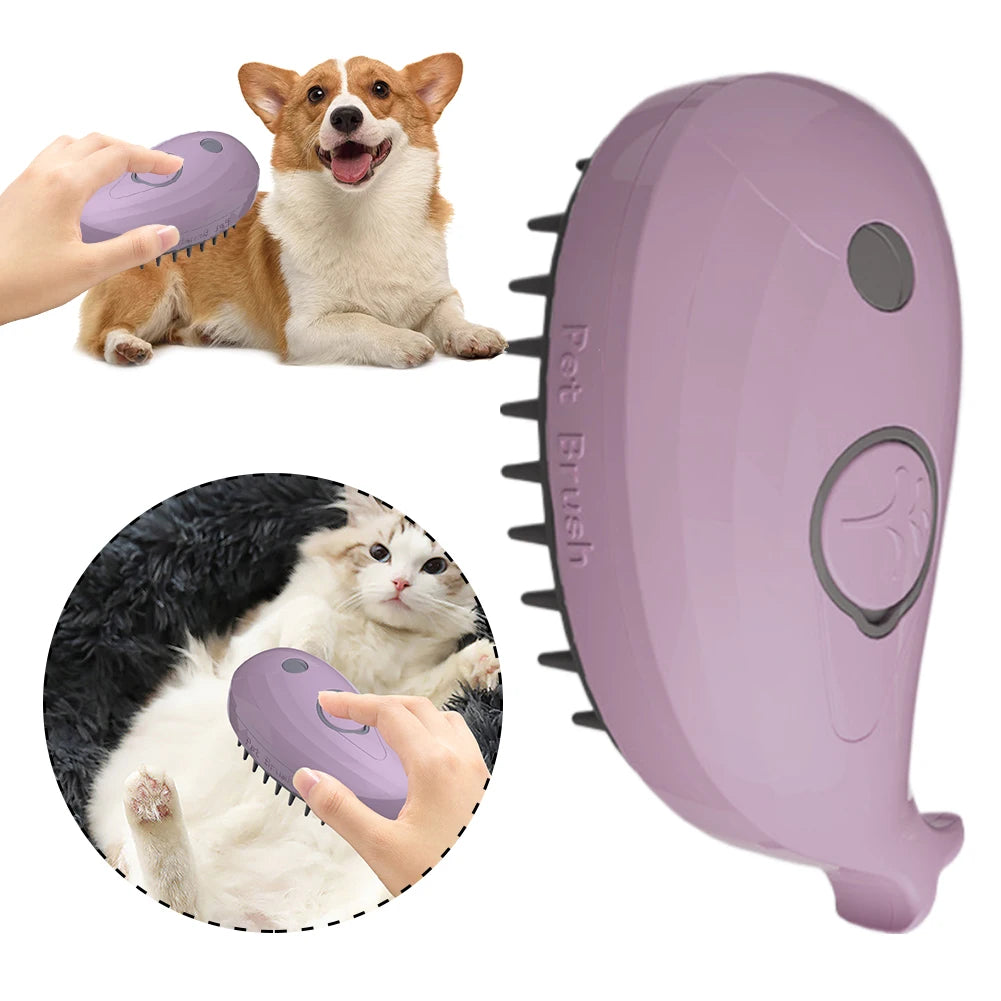 USB Rechargeable Pet Grooming Comb with Spray