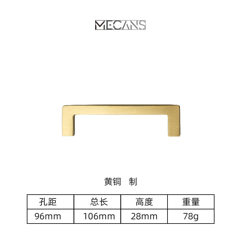 Solid Brass Cabinet Handles & Drawer Pulls – Pure Copper Bar Knobs for Kitchen & Furniture
