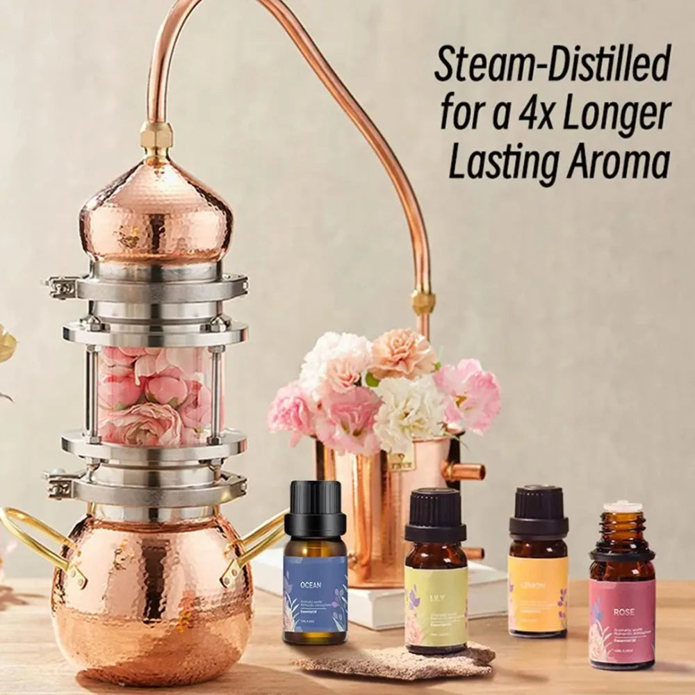 6-Piece Essential Oil Aromatherapy Set – Premium Fragrance Oils for Diffusers, Relaxation & Home Scenting (Lily, Jasmine & More)