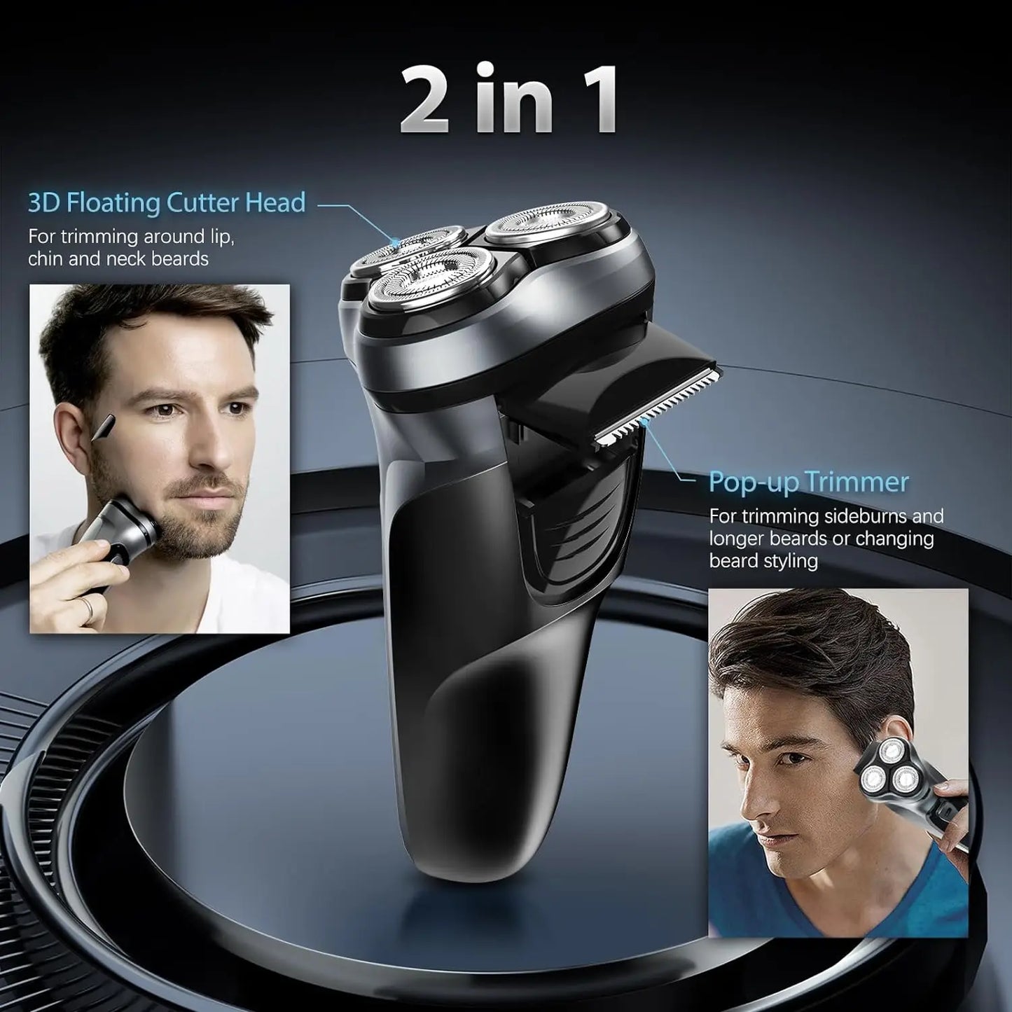 Sejoy 3D Rotary Rechargeable Electric Shaver for Men
